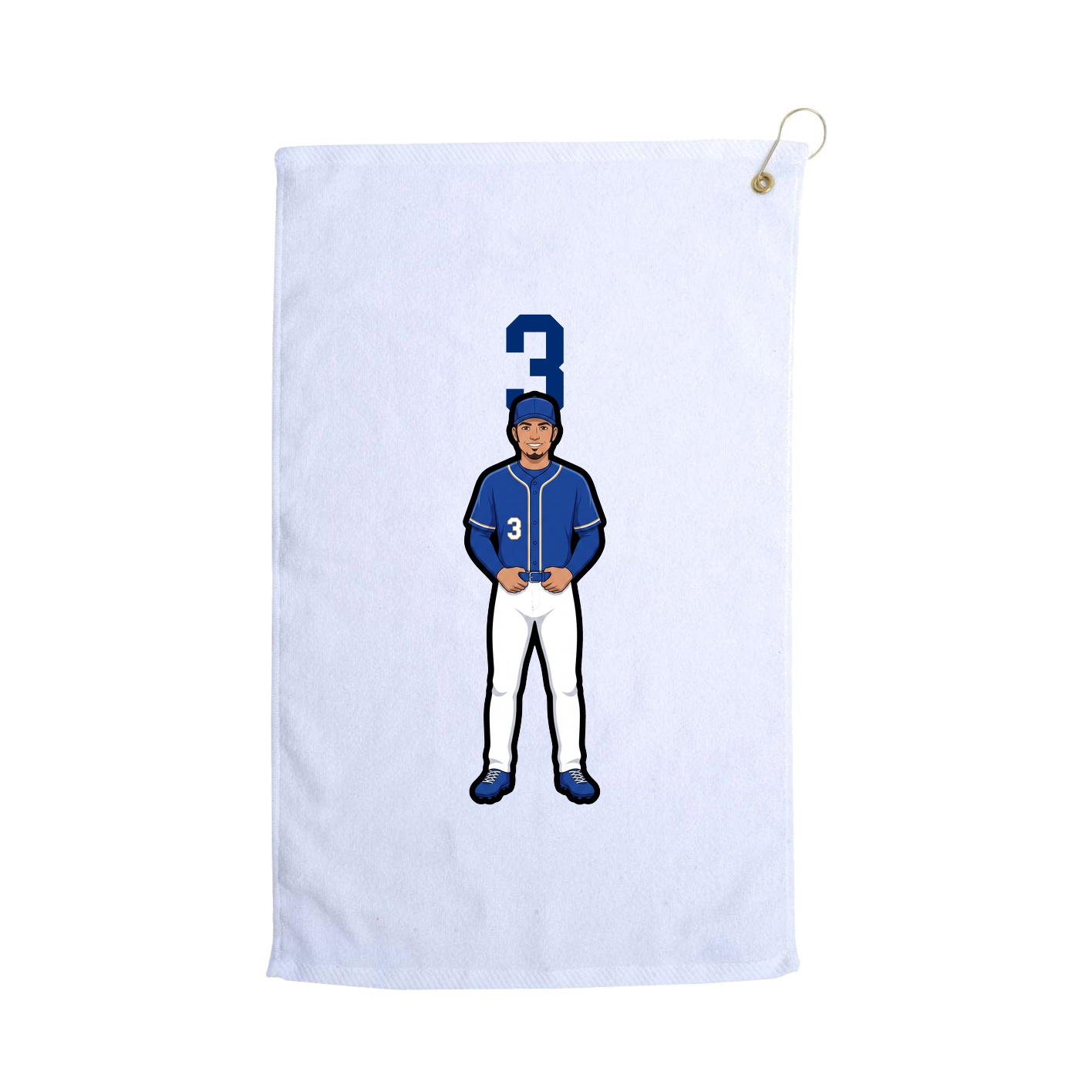 Golf Towel — Number Top in White