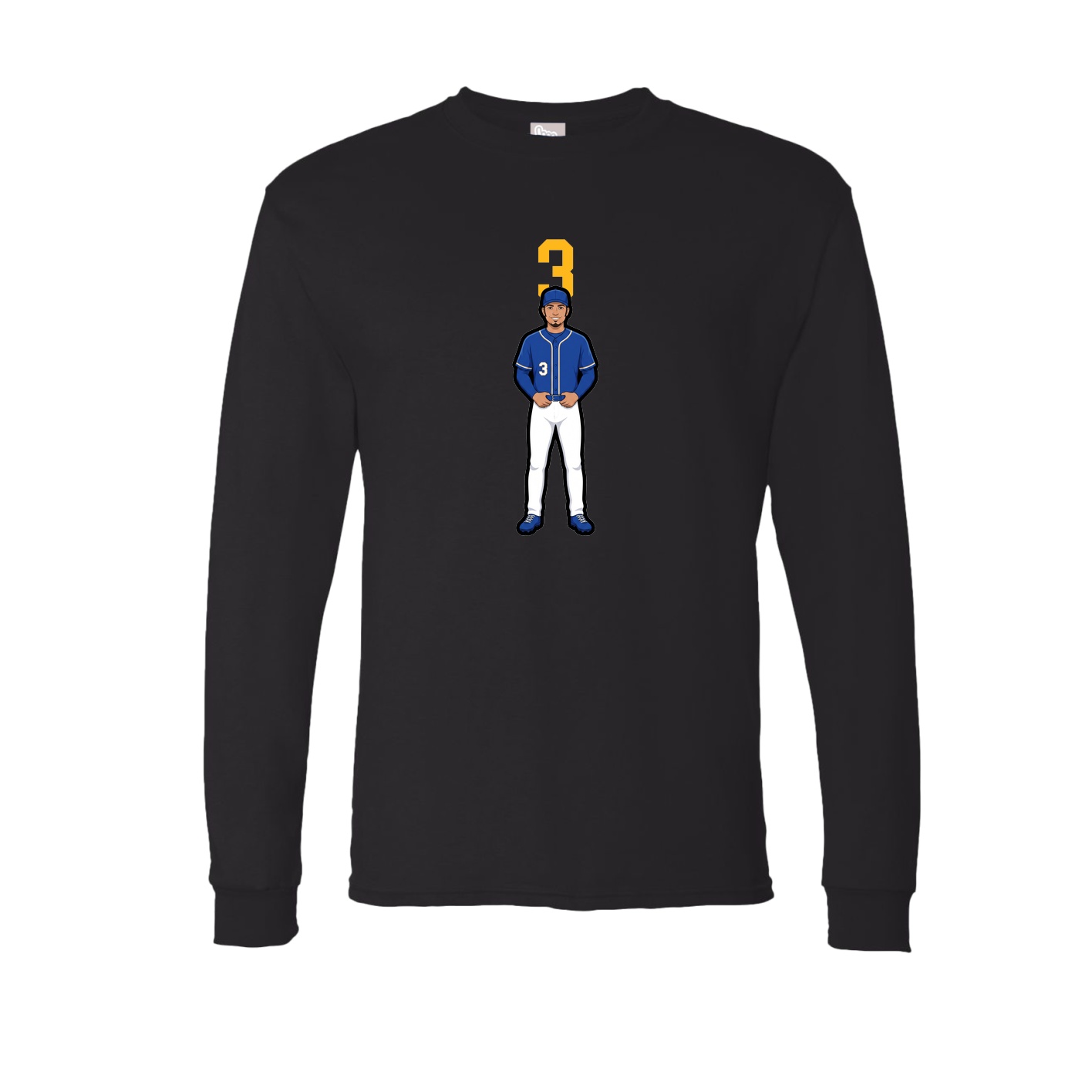 Long Sleeve Tee — Number Top in Black