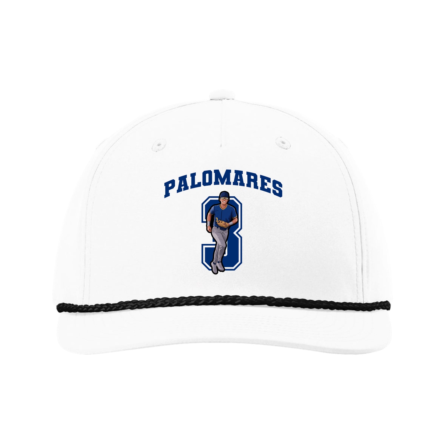 Five-Panel Classic Rope Cap — Number in White