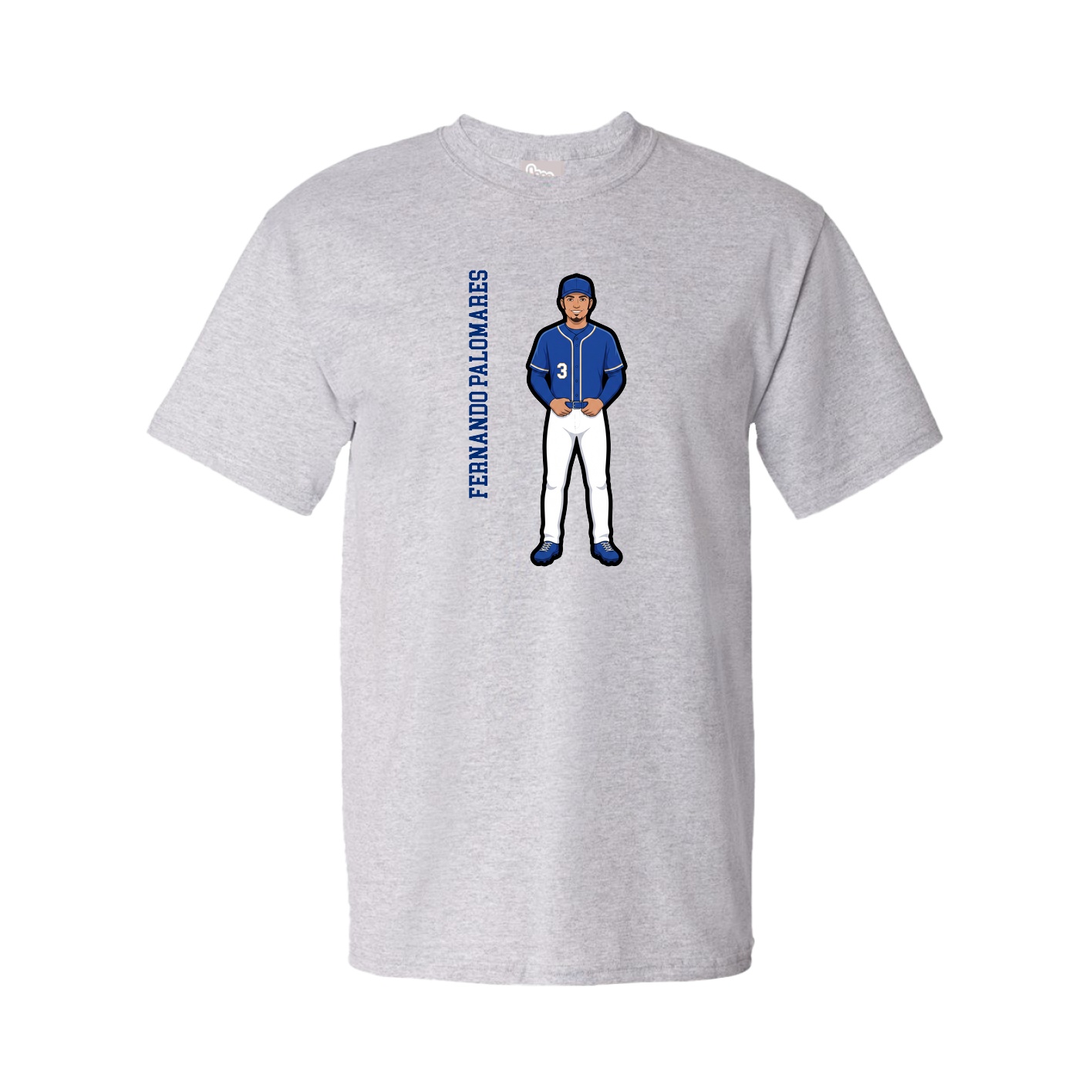 Tee — Name Vertical in Grey