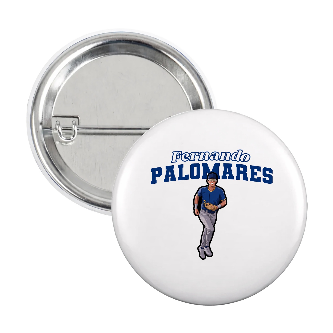 Game Day Button — Name Arch in White