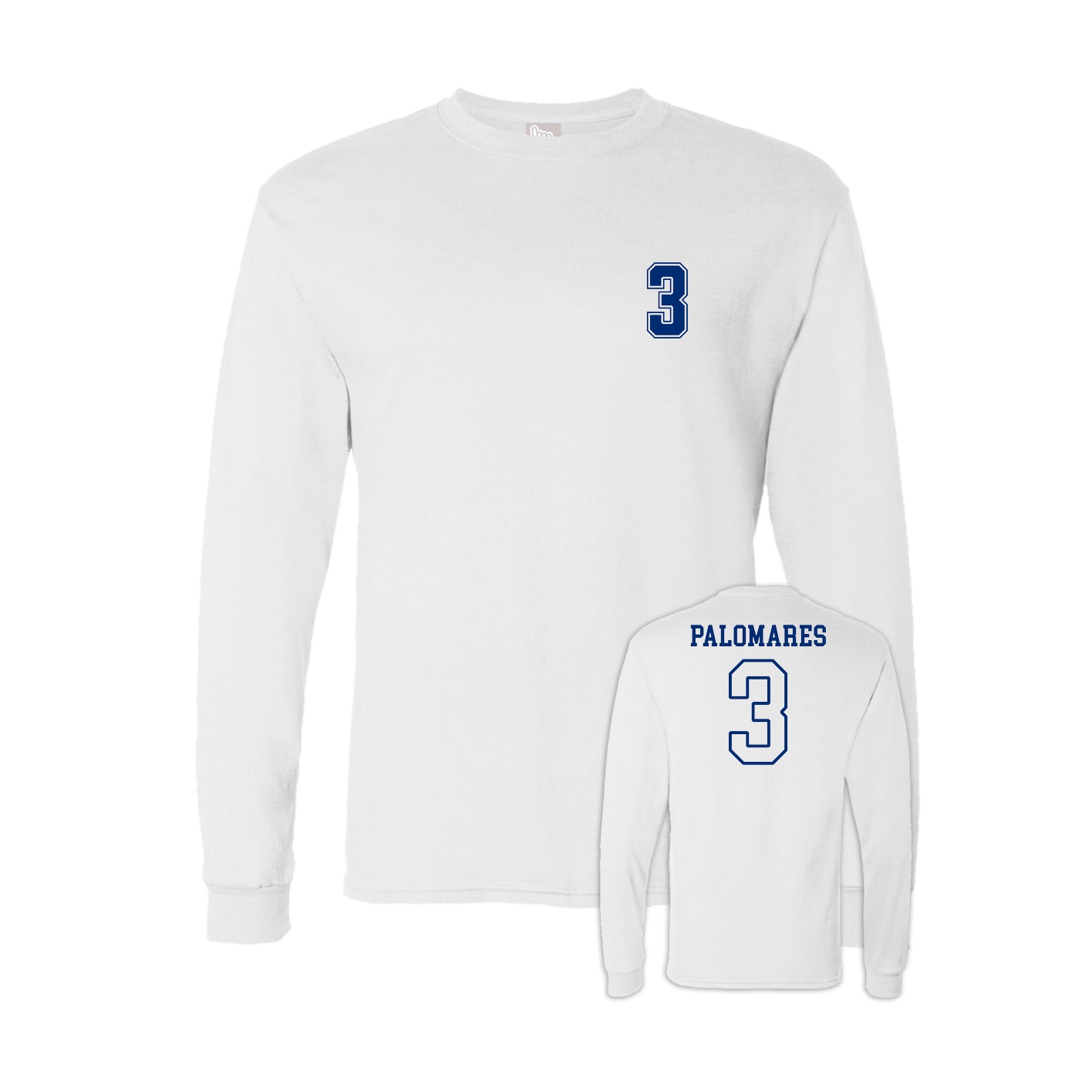 Long Sleeve Tee — Chest Back in White