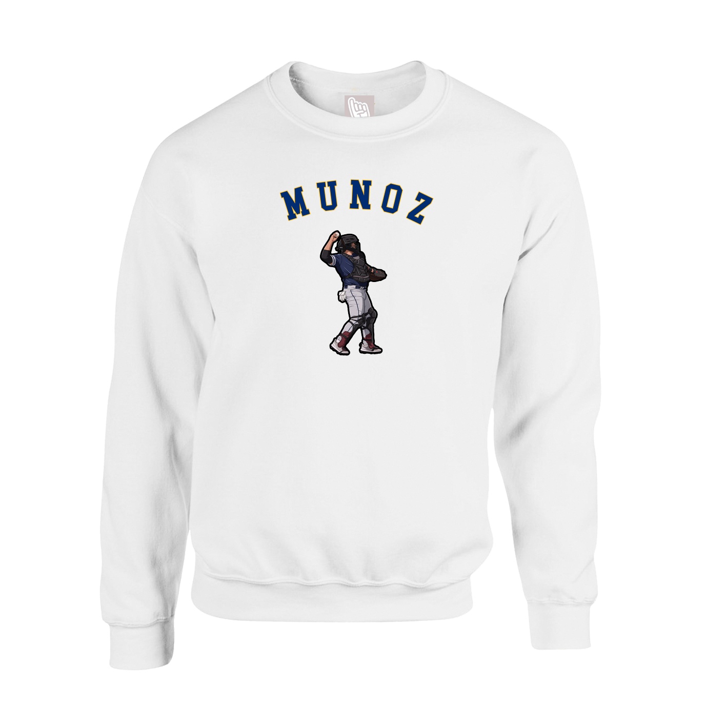 Fleece Crew — Shirsey Arch in White