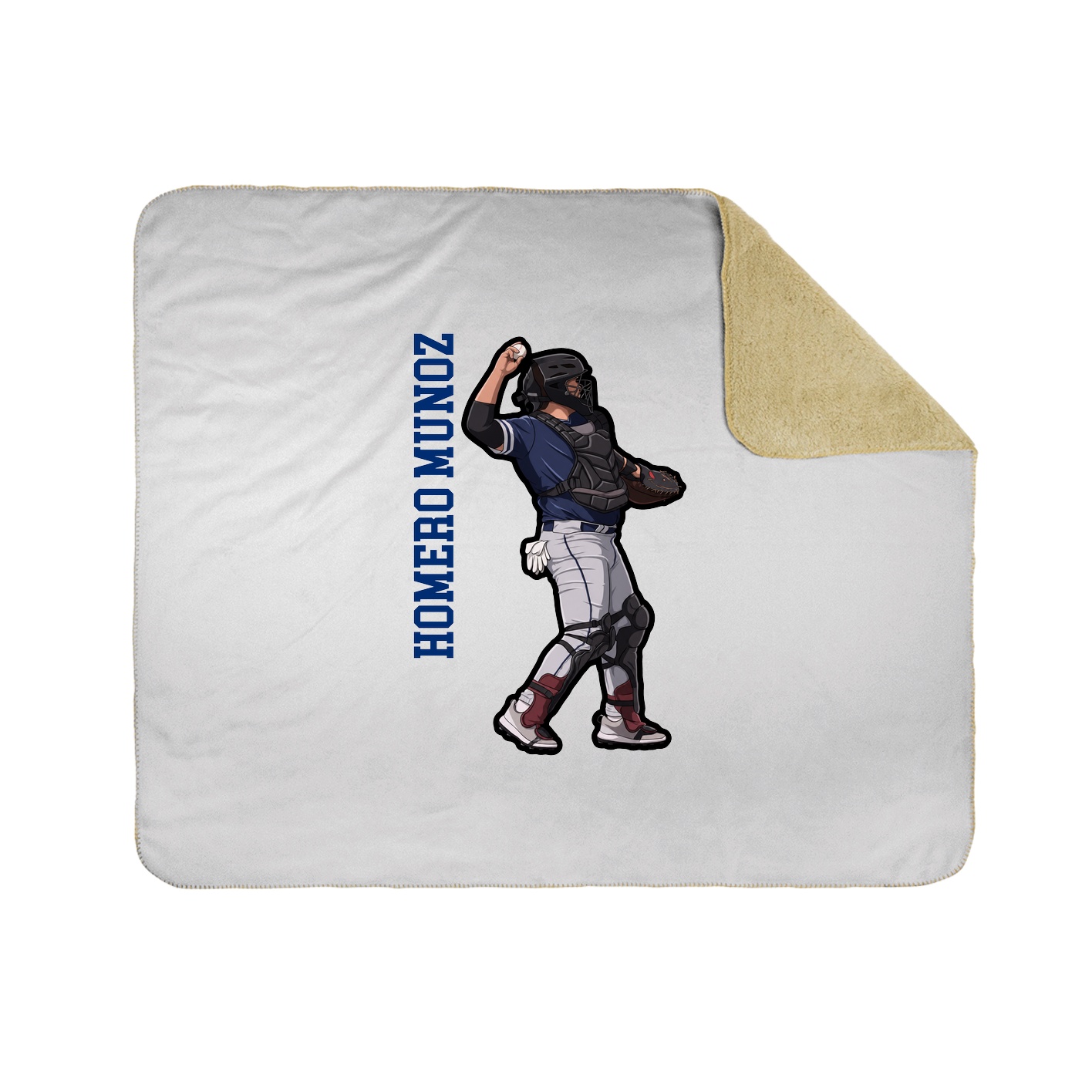 Throw Blanket — Name Vertical in White