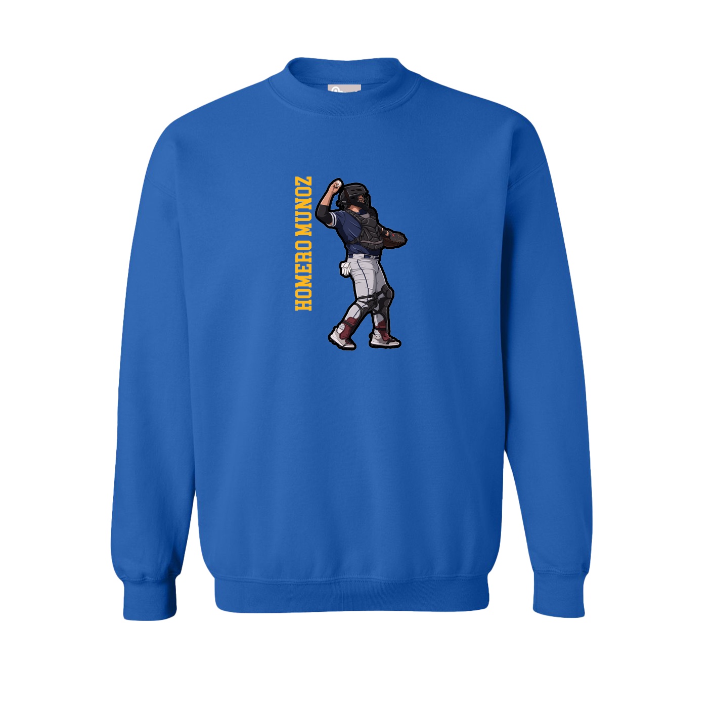 Fleece Crew — Name Vertical in Royal