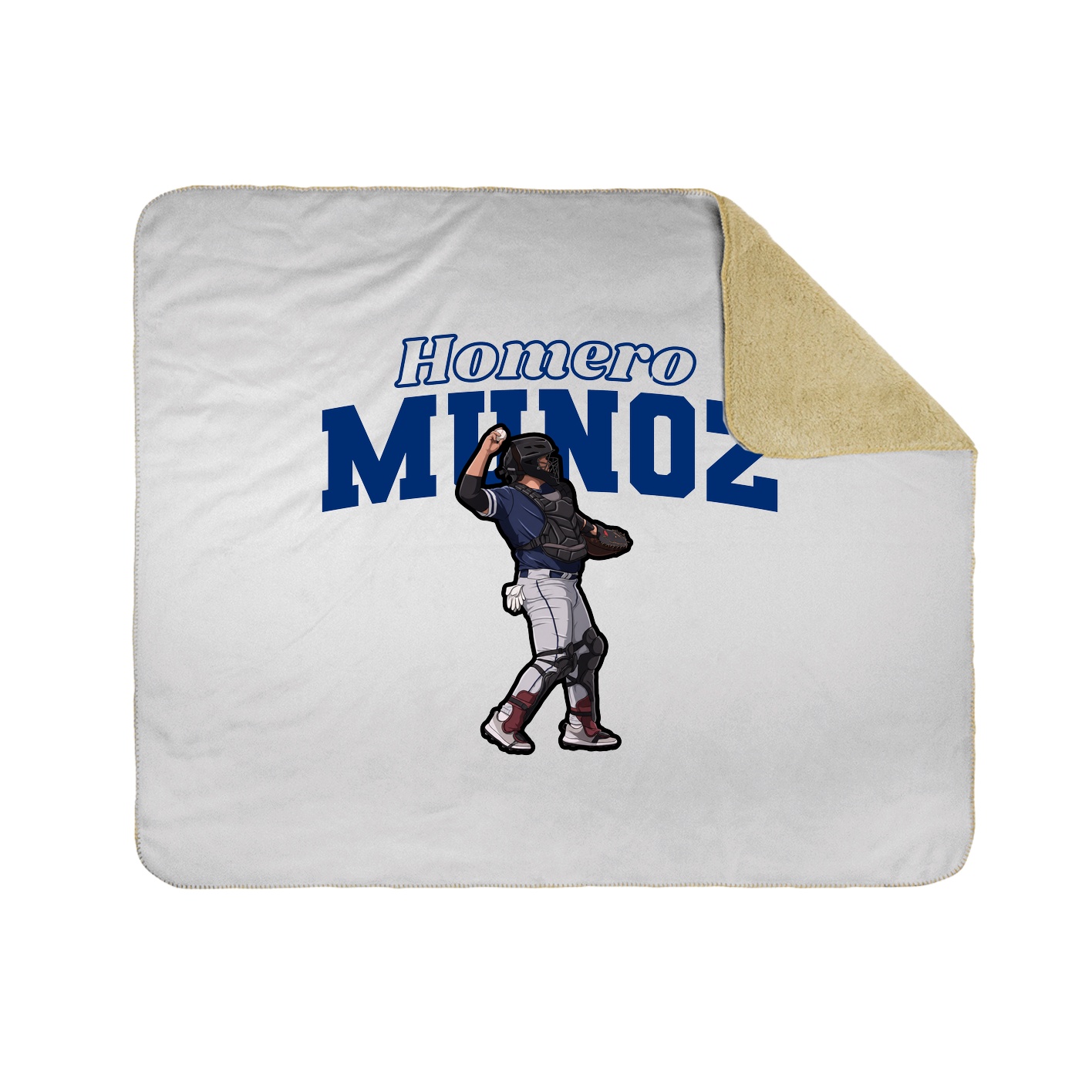 Throw Blanket — Name Arch in White