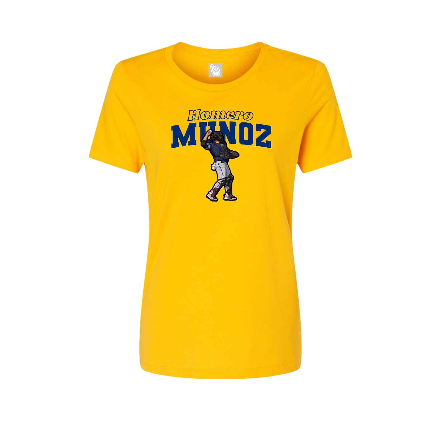 Fitted Women's Tee — Name Arch in Gold