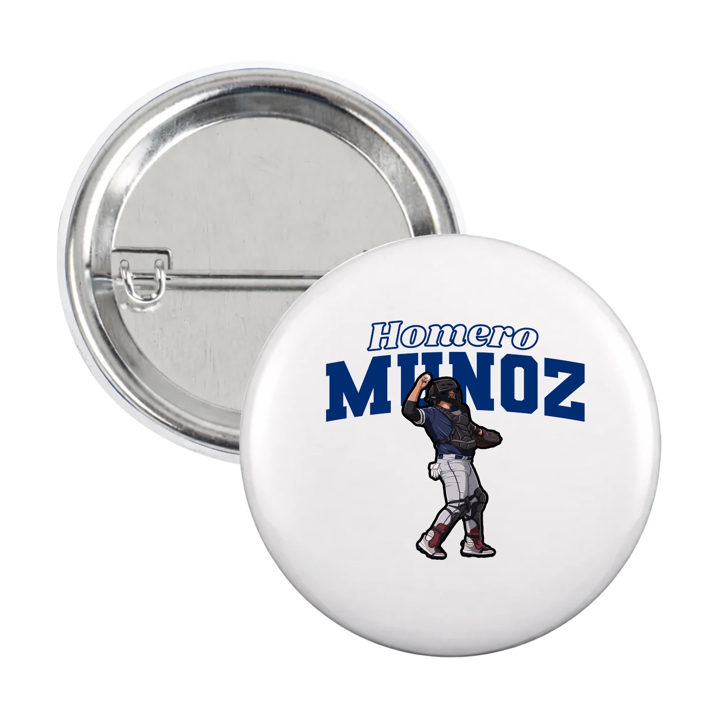 Game Day Button — Name Arch in White