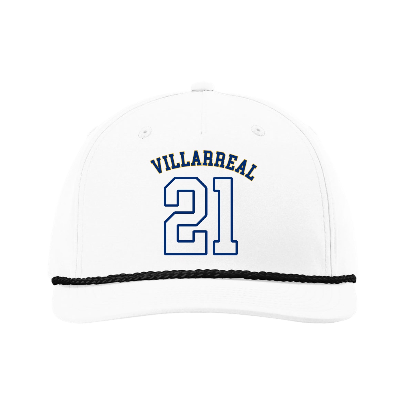 Five-Panel Classic Rope Cap — Shirsey Arch in White