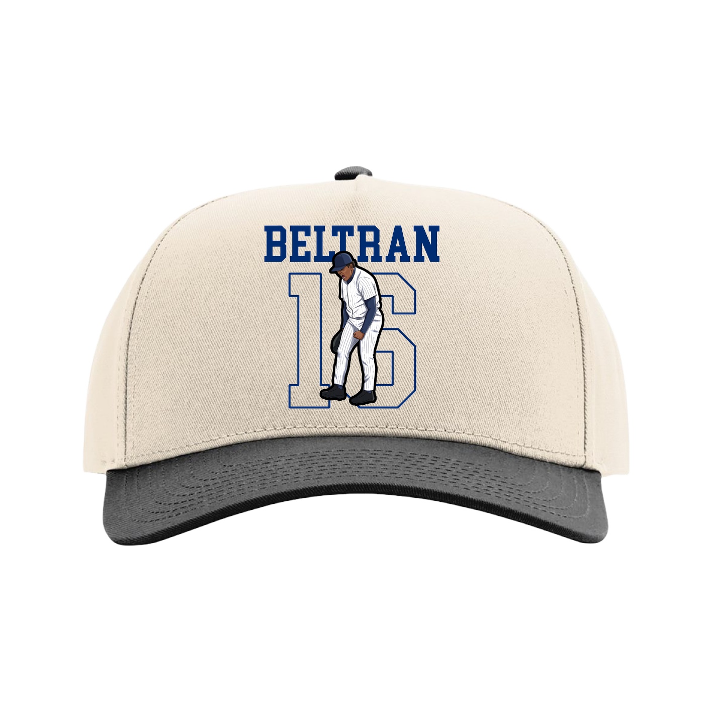 Full Fabric Five-Panel Champ Cap — Shirsey in Cream/Black