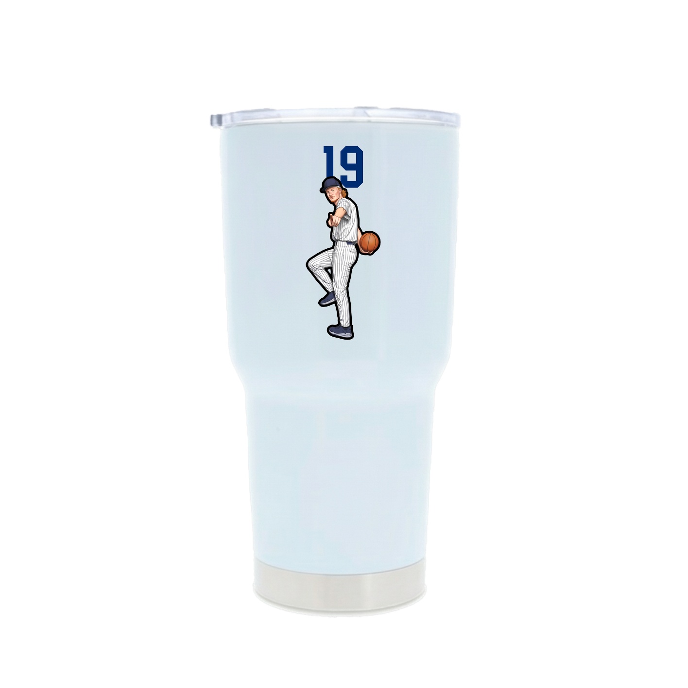 30oz Stainless Steel Tumbler — Number Top in White