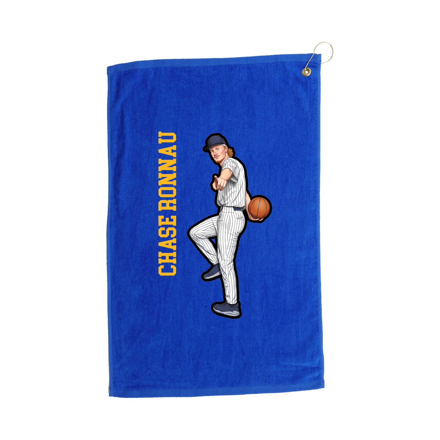 Golf Towel — Name Vertical in Royal