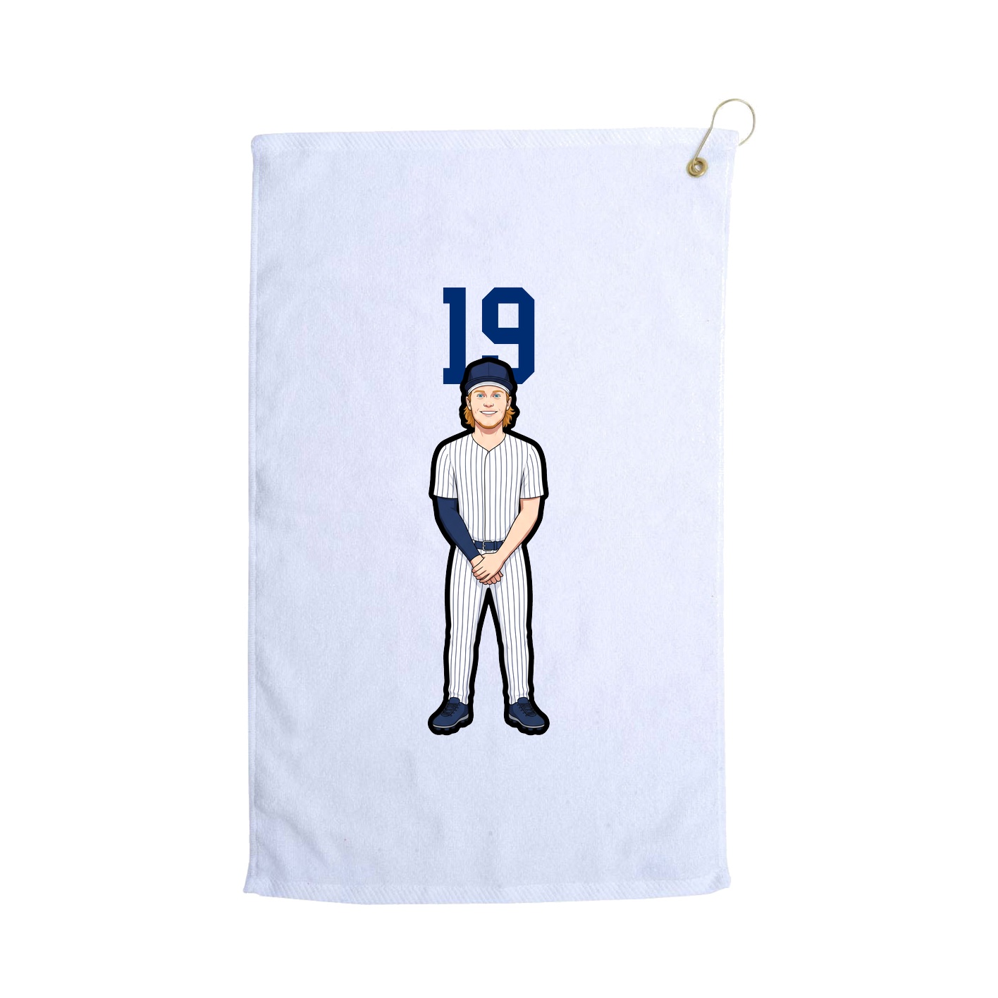 Golf Towel — Number Top in White