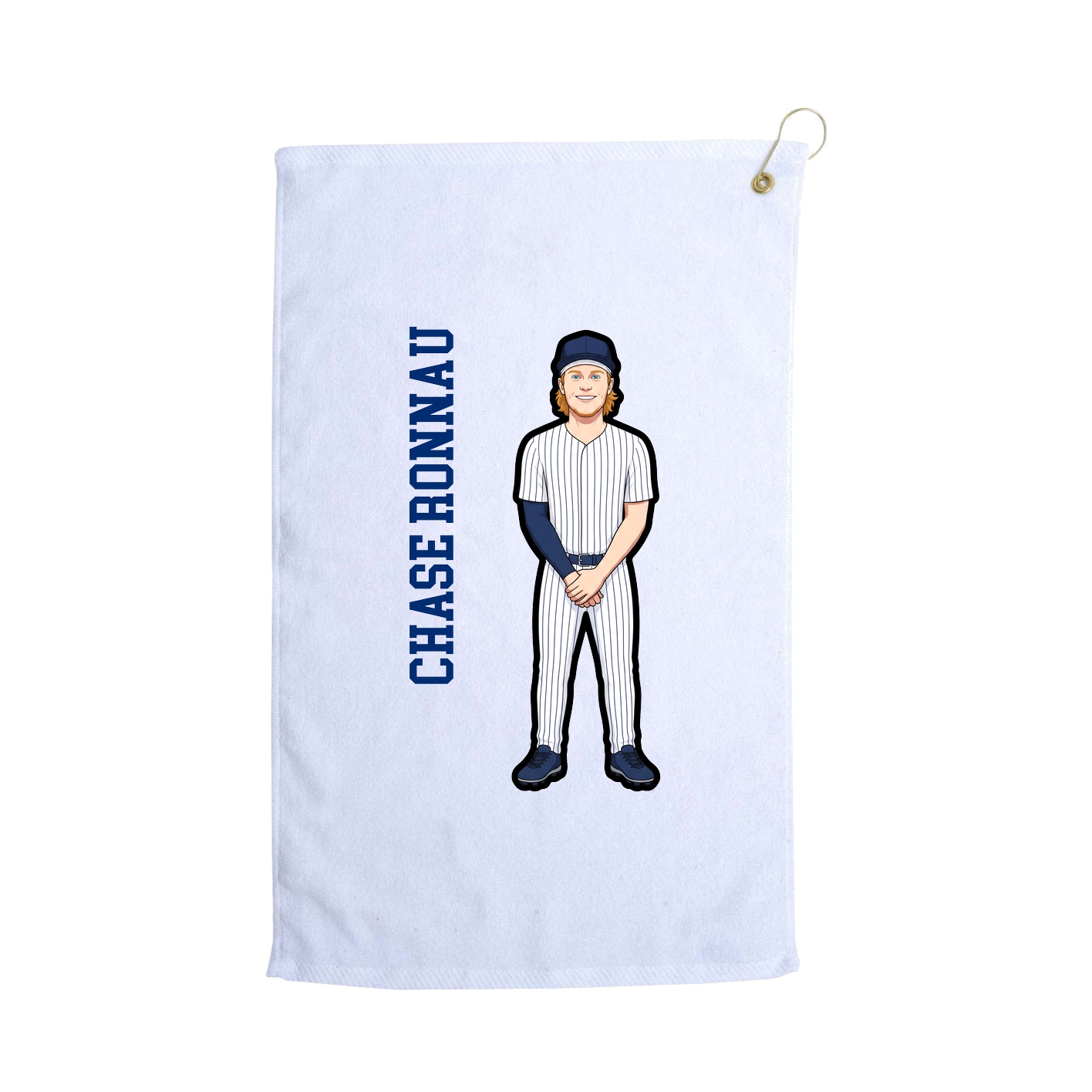 Golf Towel — Name Vertical in White