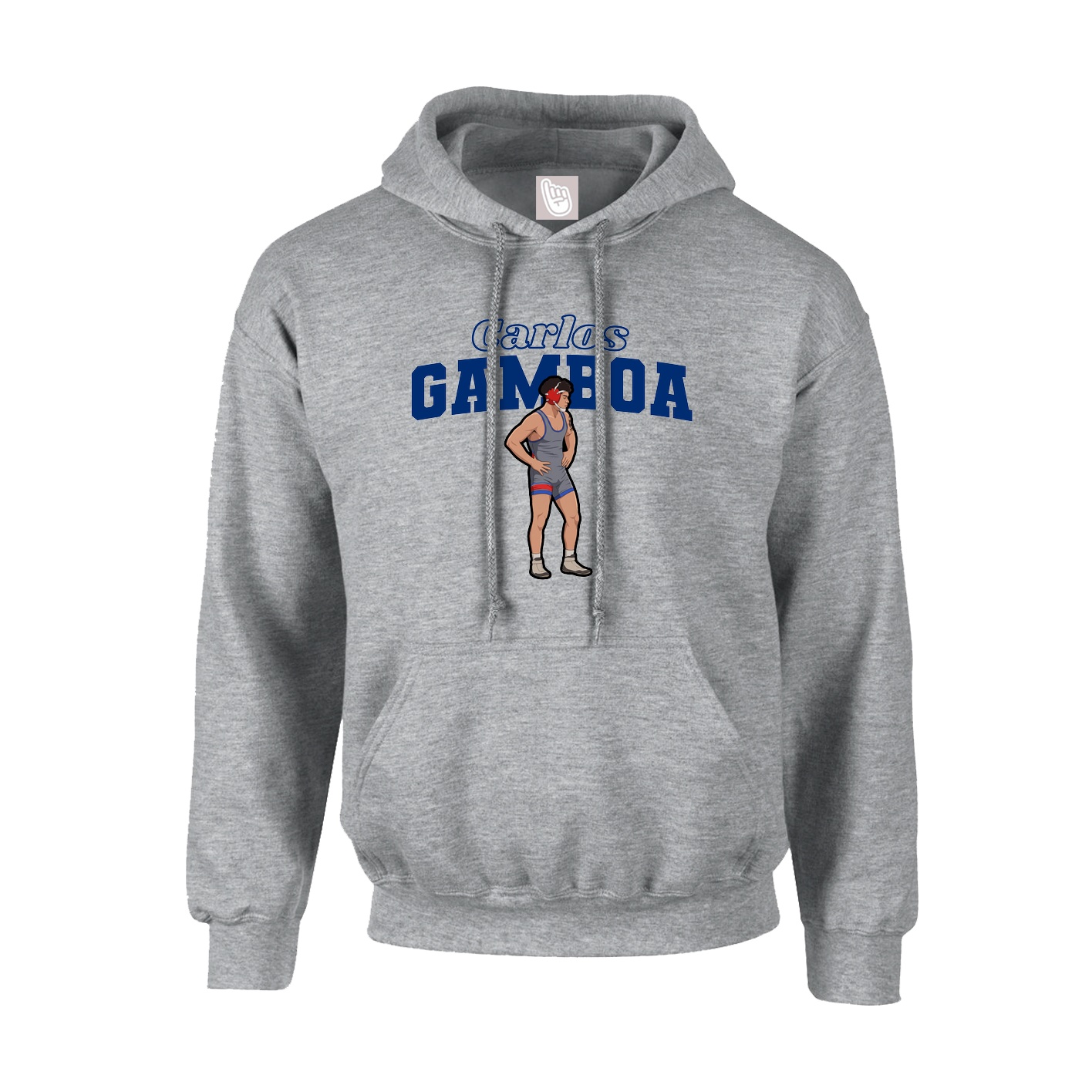 Hoodie — Name Arch in Grey
