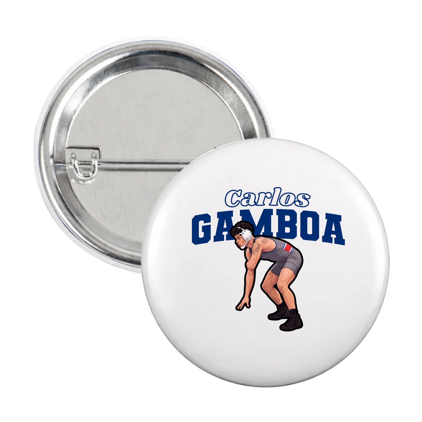 Game Day Button — Name Arch in White