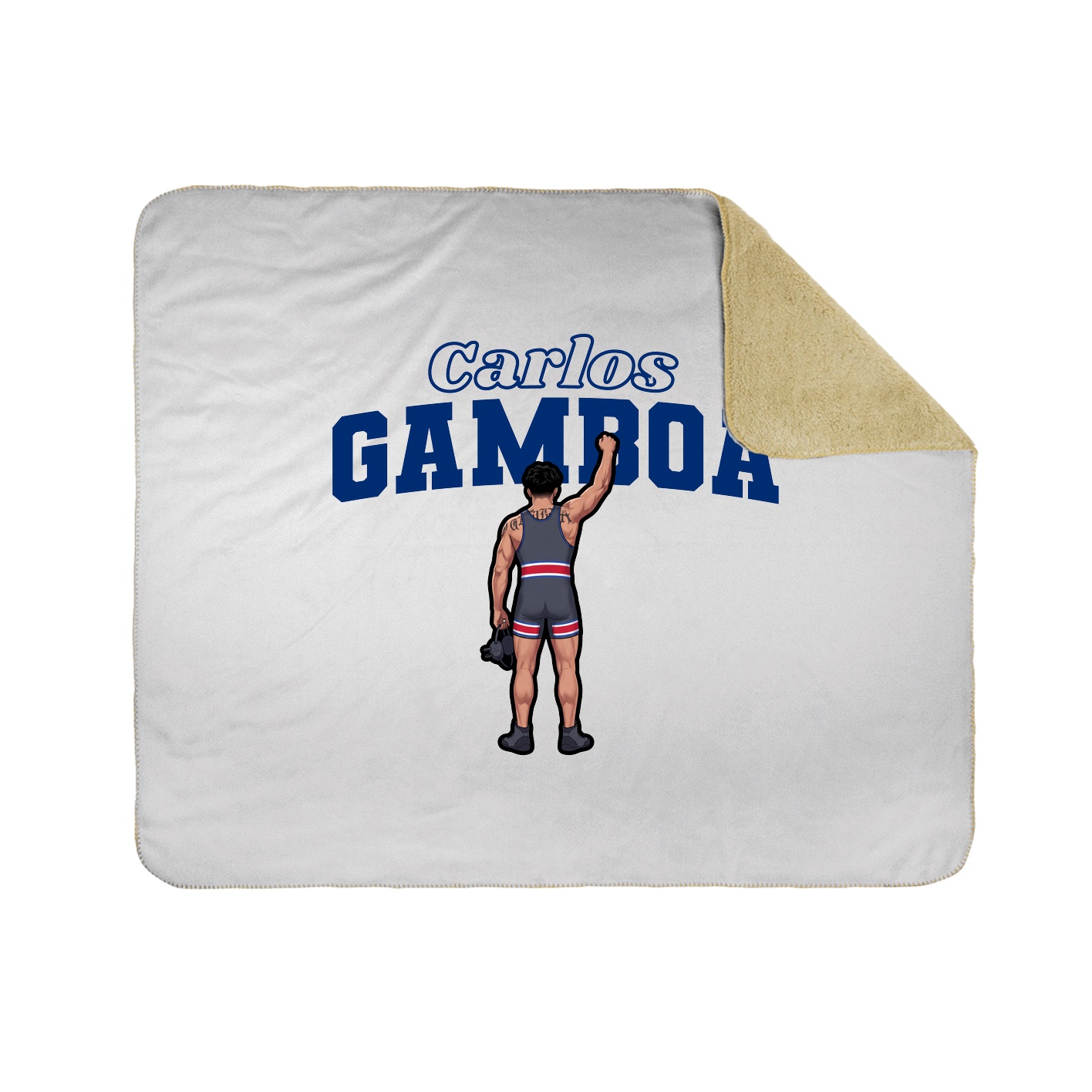 Throw Blanket — Name Arch in White
