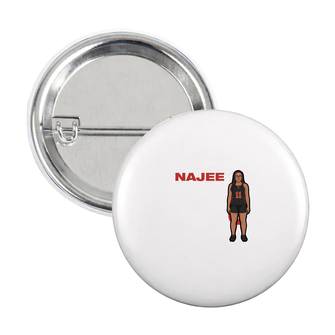 Game Day Button — Player Name in White