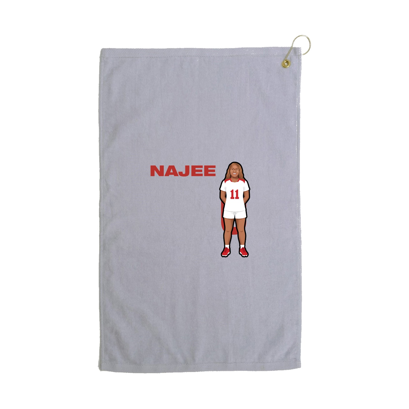 Golf Towel — Player Name in Grey
