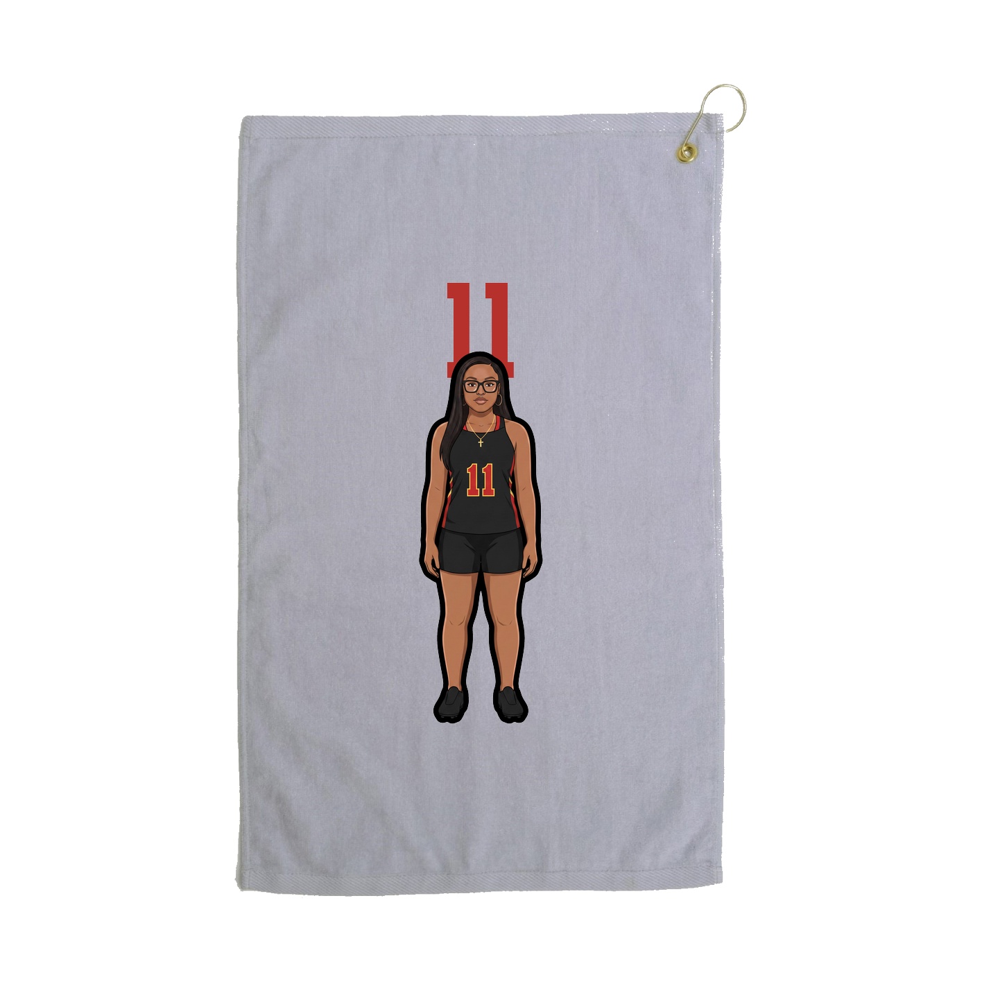 Golf Towel — Number Top in Grey