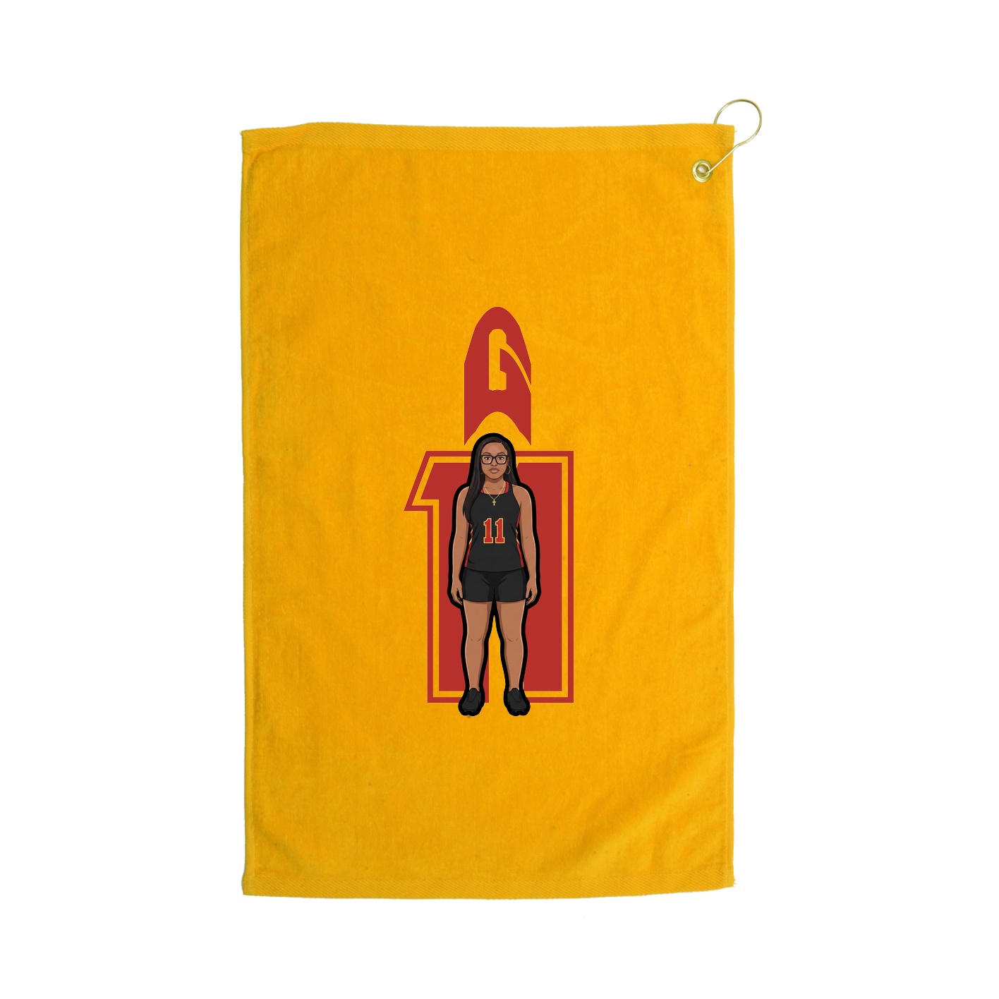 Golf Towel — Number in Gold