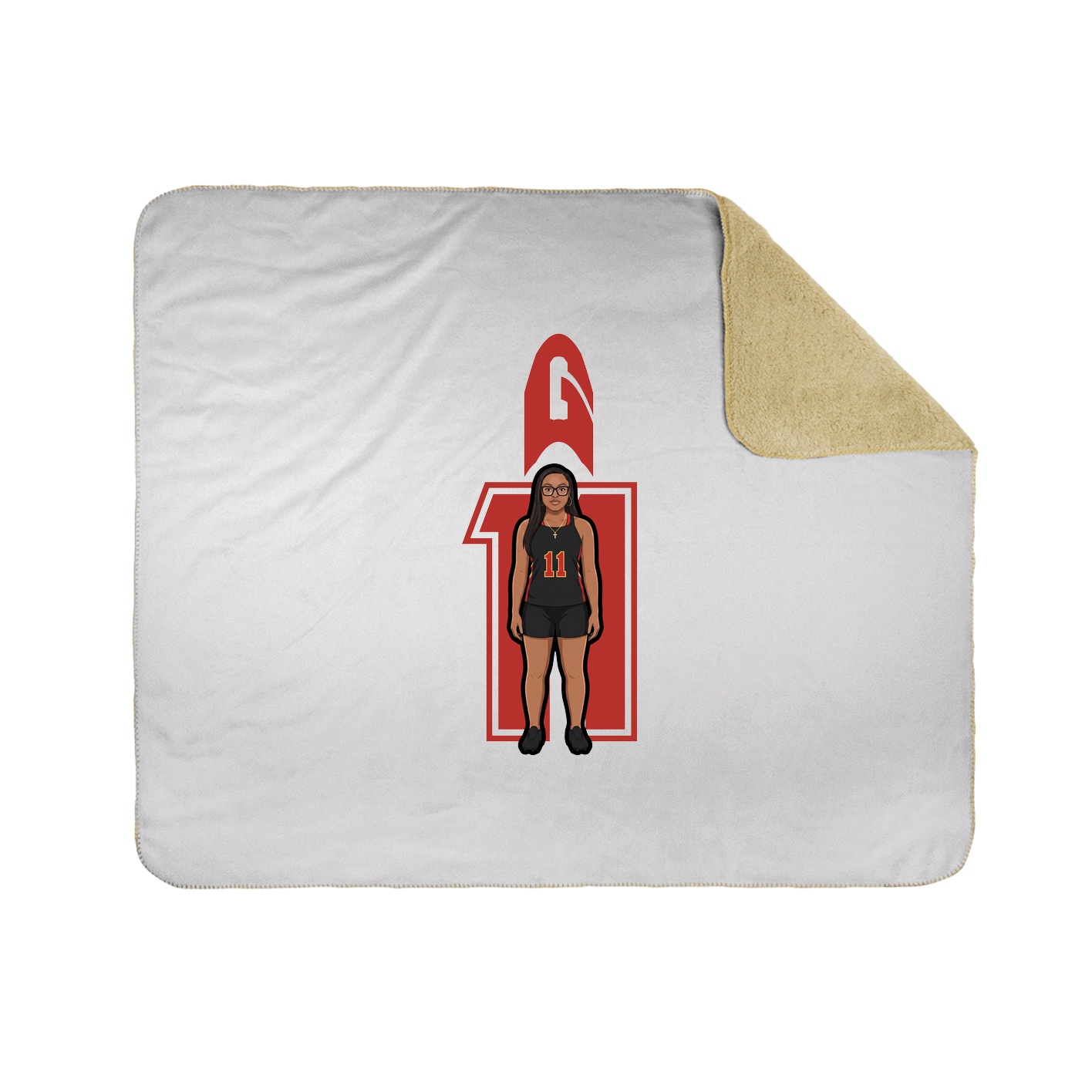 Throw Blanket — Number in White