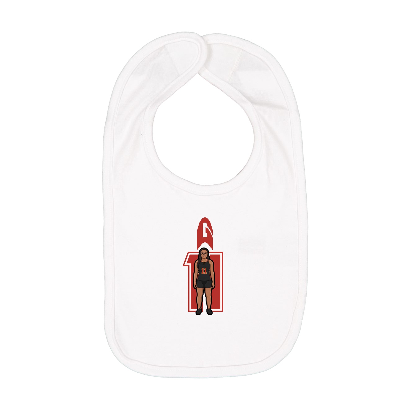 Infant Bib — Number in White