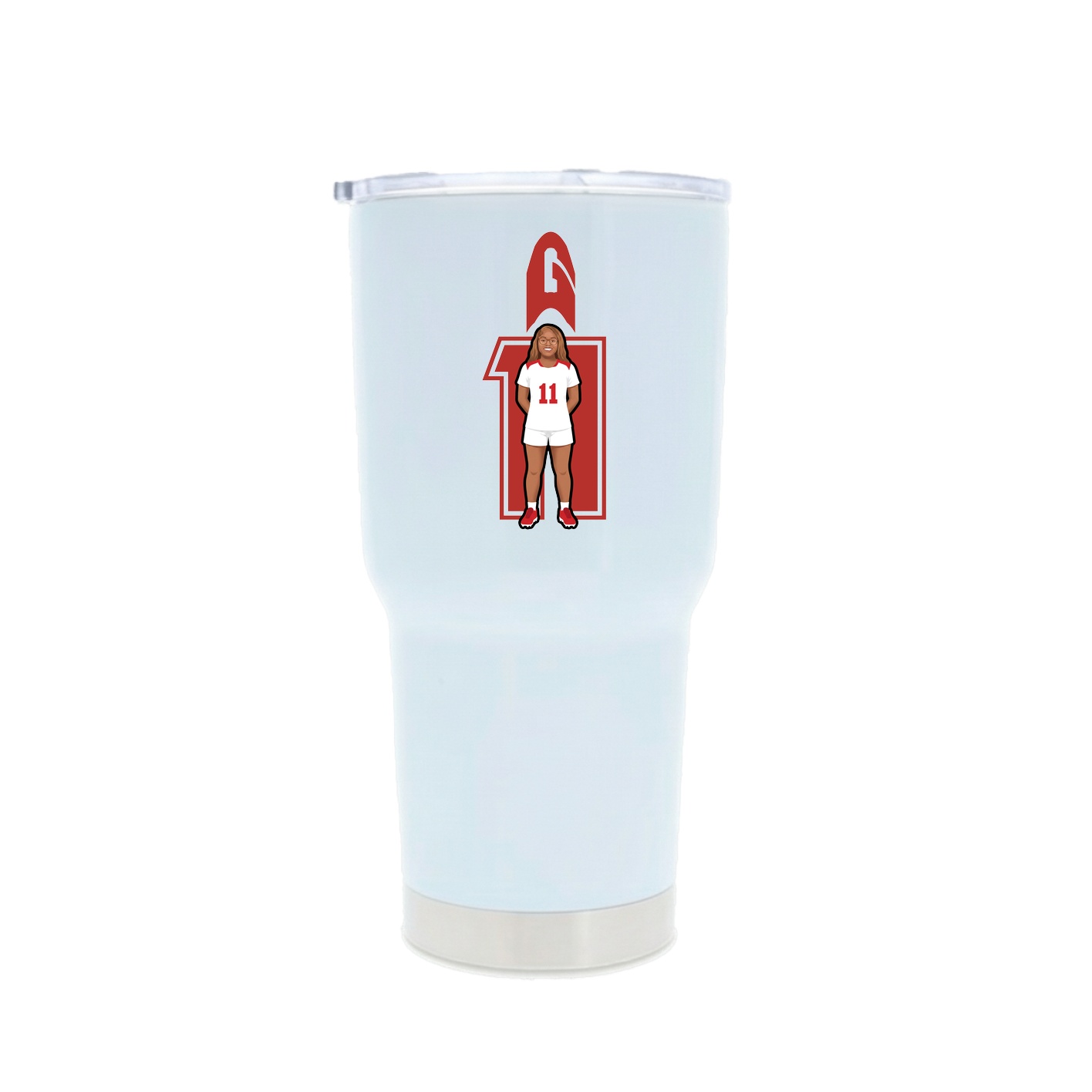 30oz Stainless Steel Tumbler — Number in White