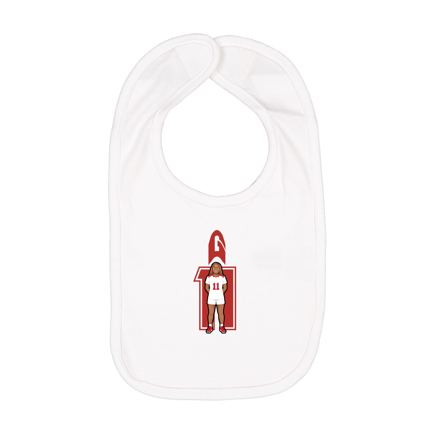 Infant Bib — Number in White