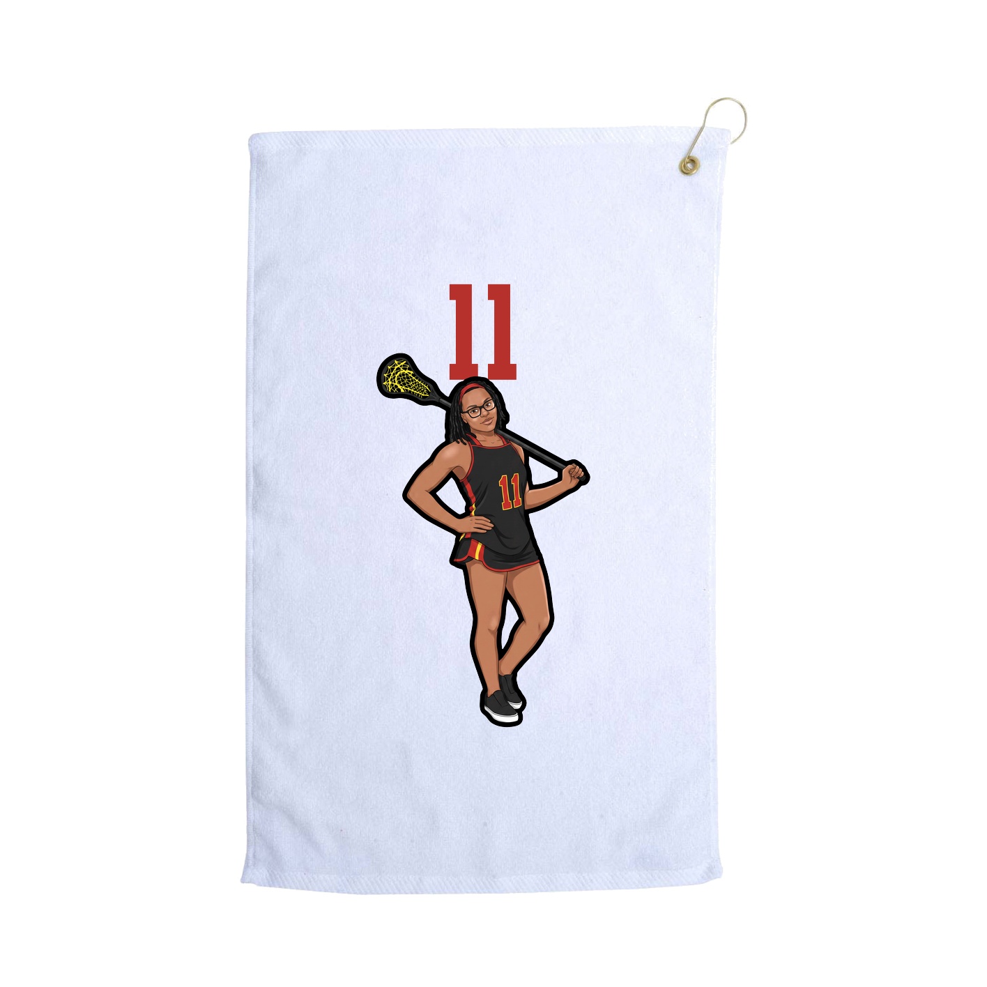 Golf Towel — Number Top in White