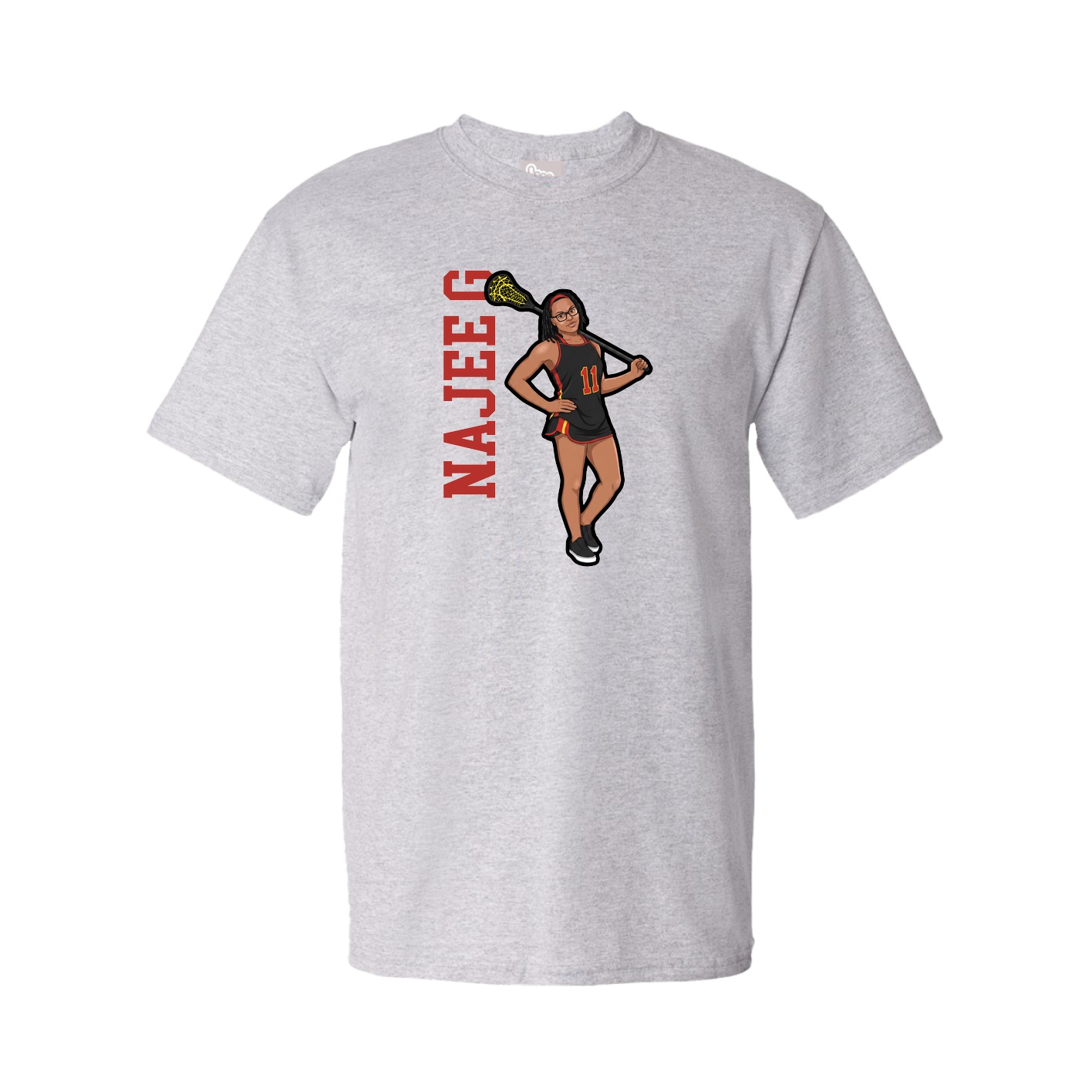 Youth Tee — Name Vertical in Grey