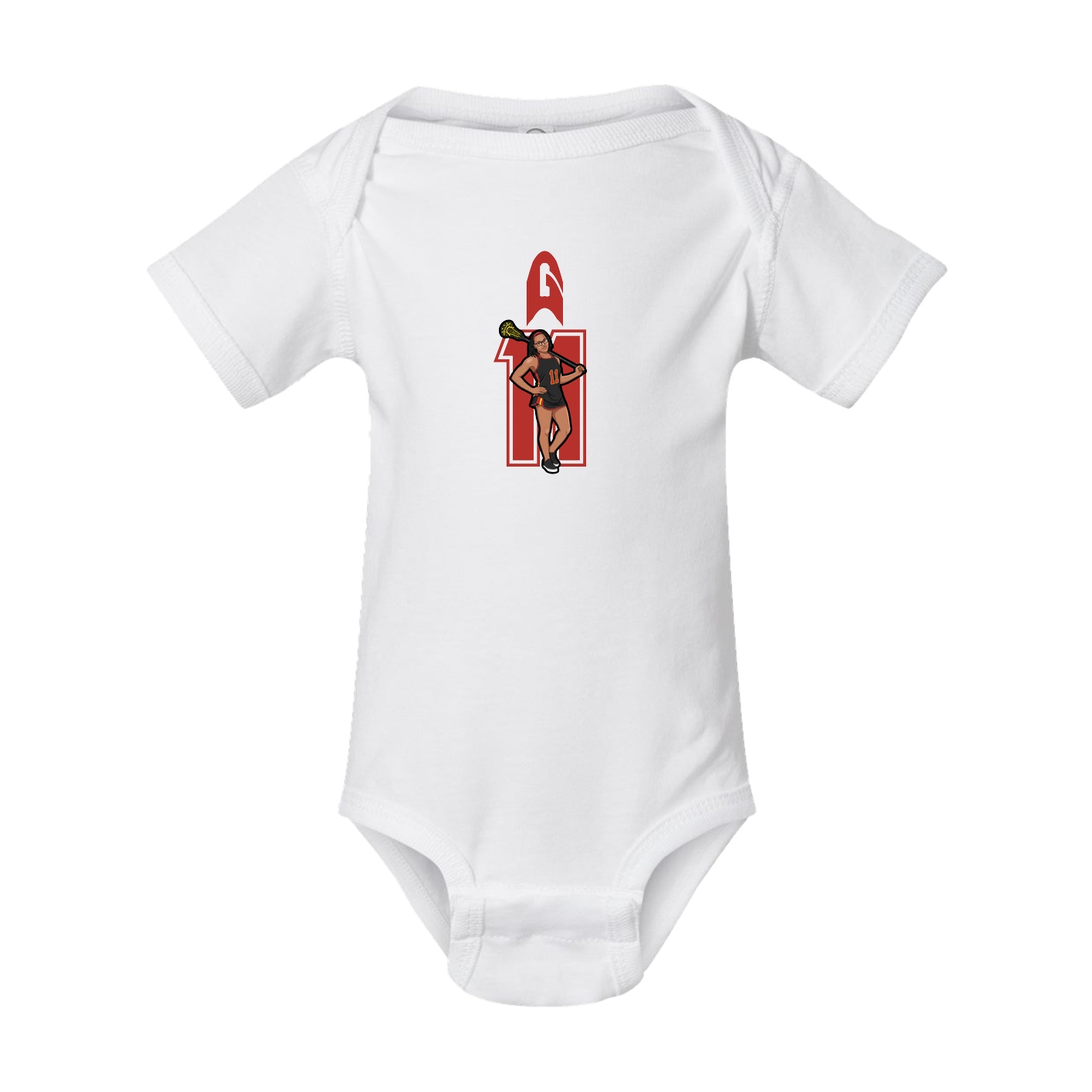 Baby Onesie — Number in White