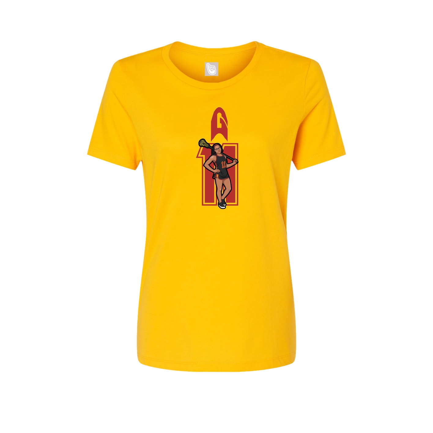 Fitted Women's Tee — Number in Gold
