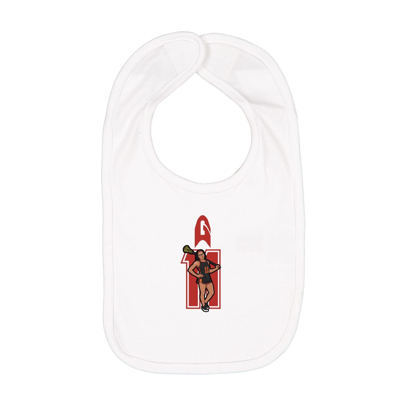 Infant Bib — Number in White