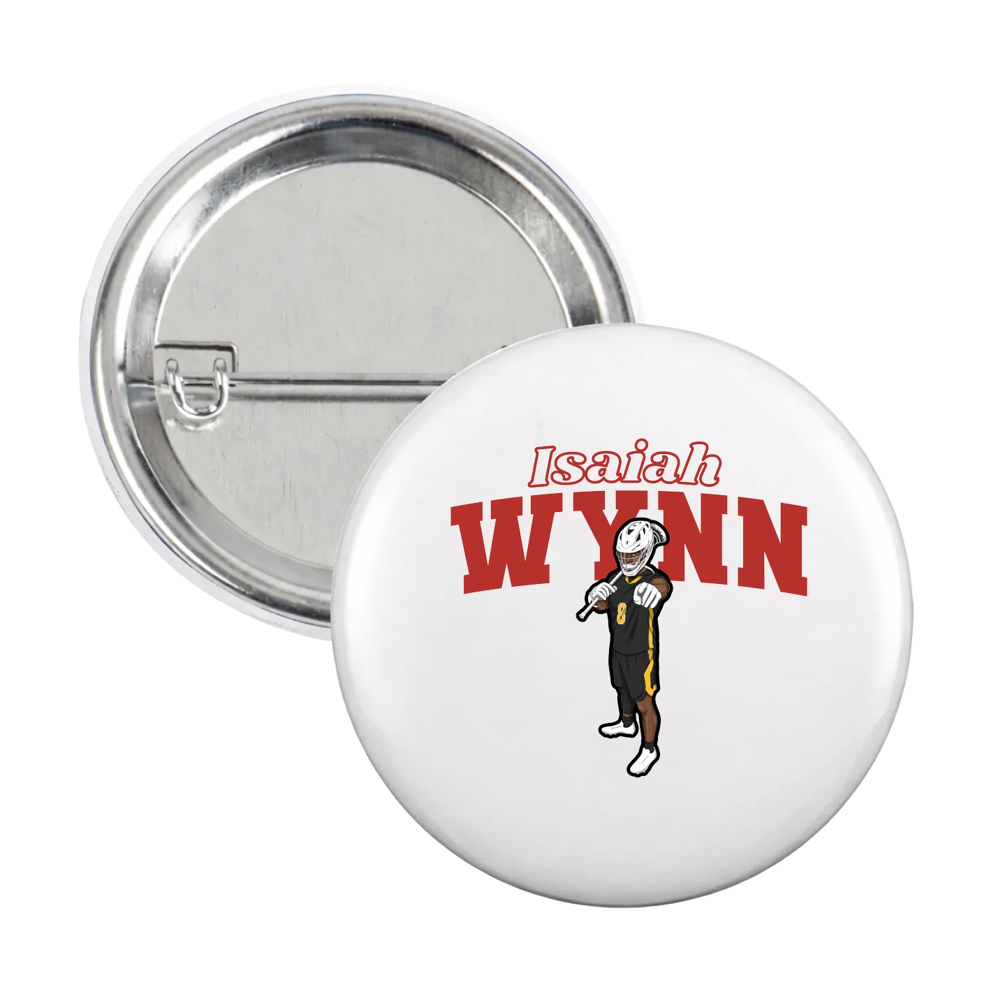 Game Day Button — Name Arch in White