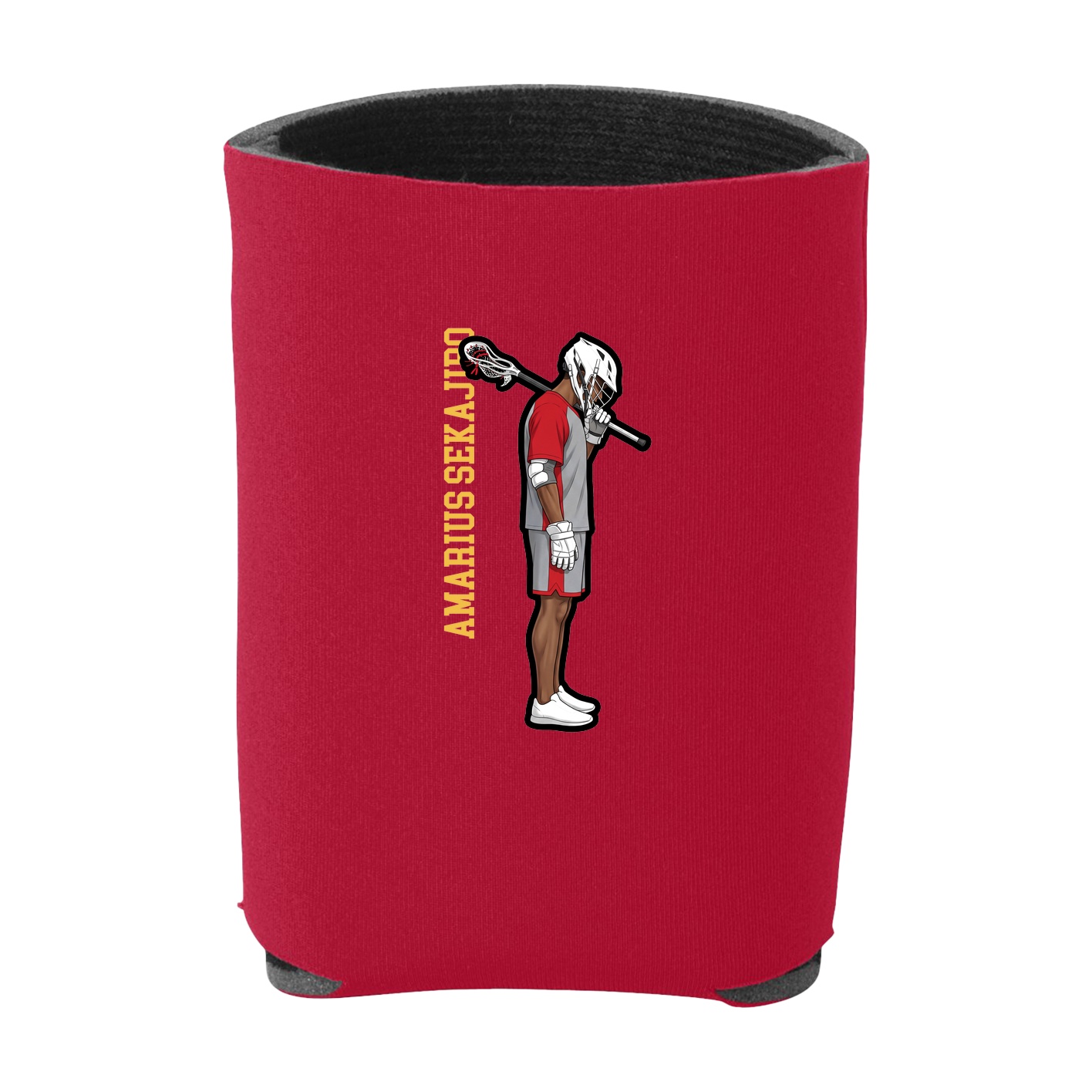 Can Holder — Name Vertical in Red
