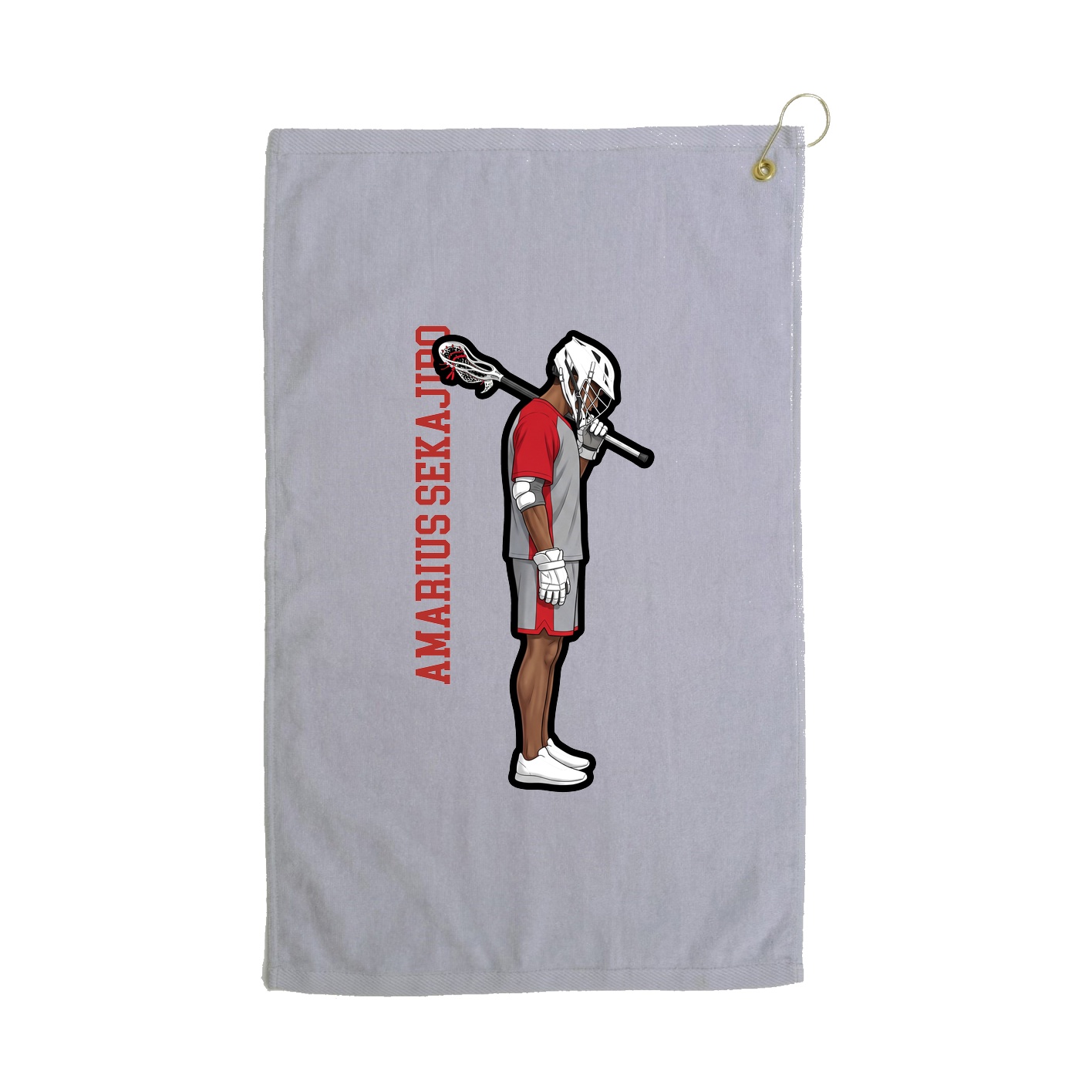 Golf Towel — Name Vertical in Grey