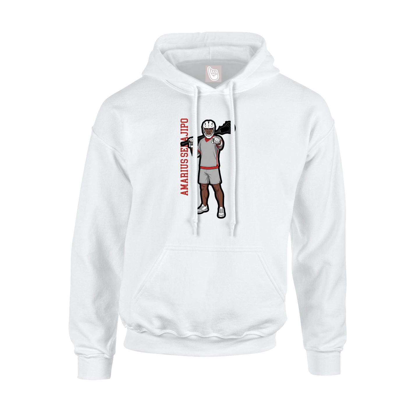 Youth Hoodie — Name Vertical in White