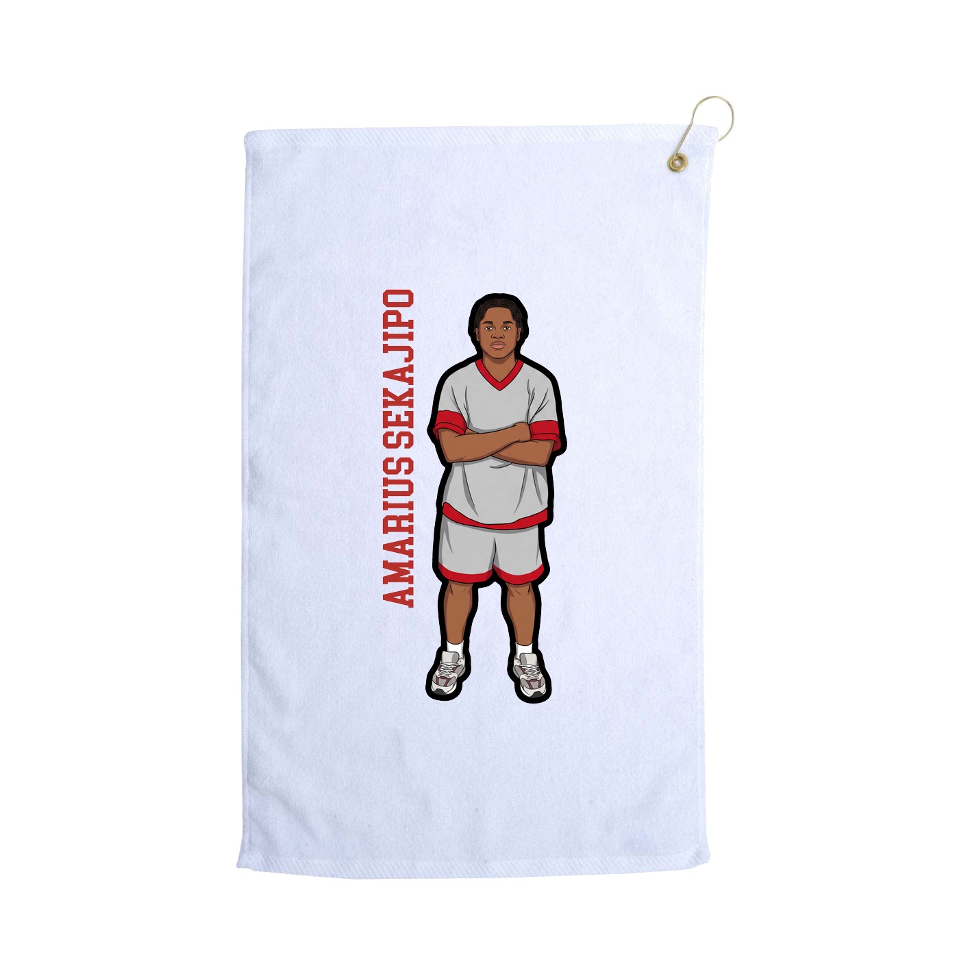 Golf Towel — Name Vertical in White
