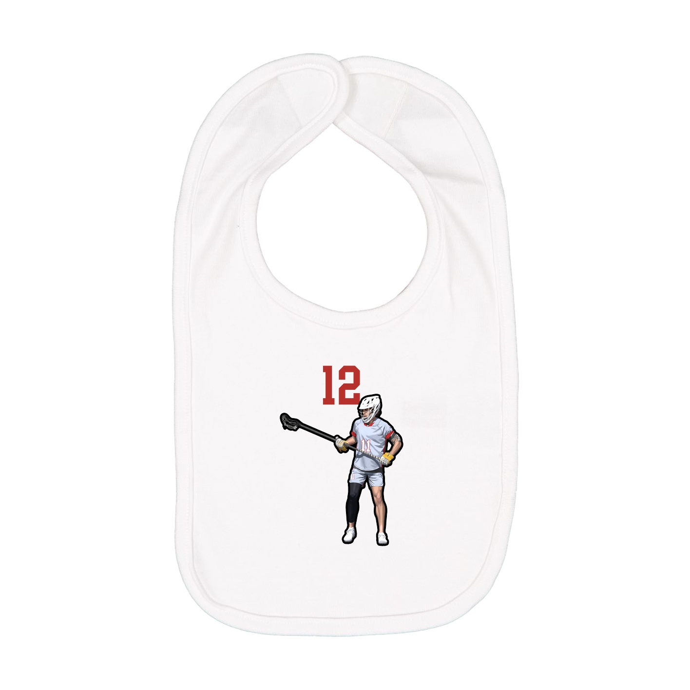 Infant Bib — Number Top in White