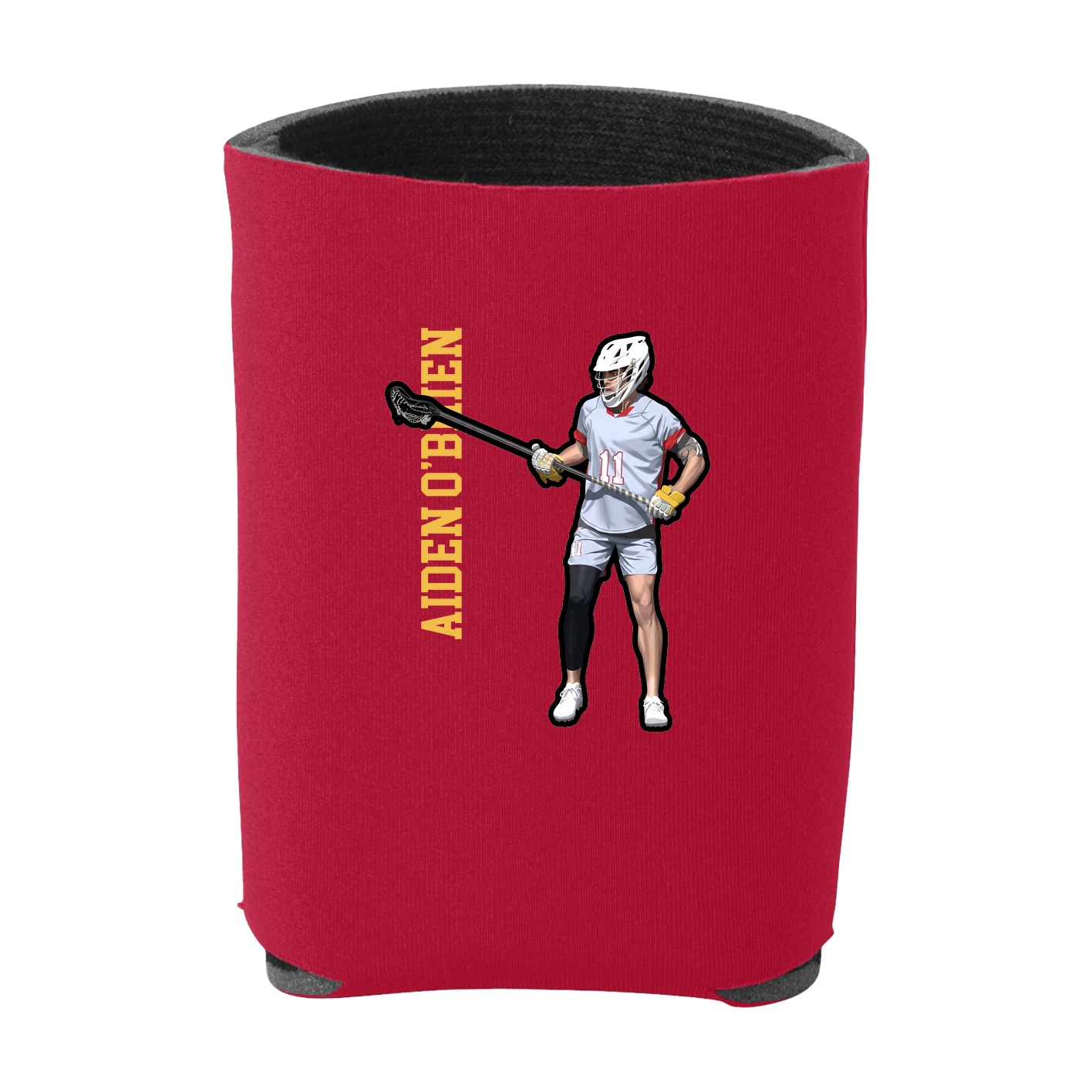 Can Holder — Name Vertical in Red
