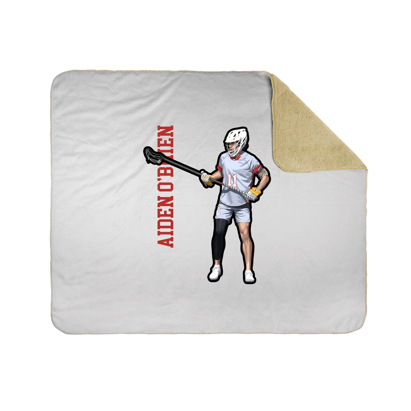 Throw Blanket — Name Vertical in White