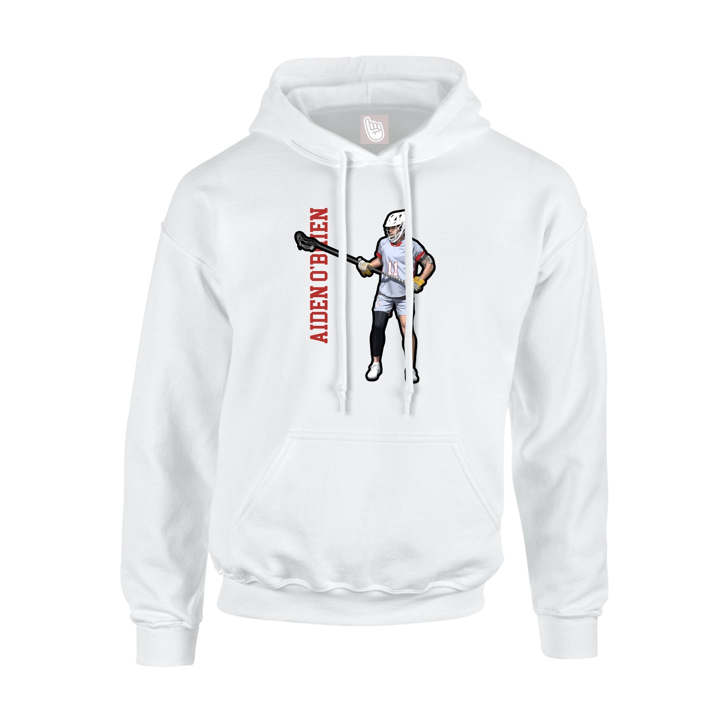 Hoodie — Name Vertical in White