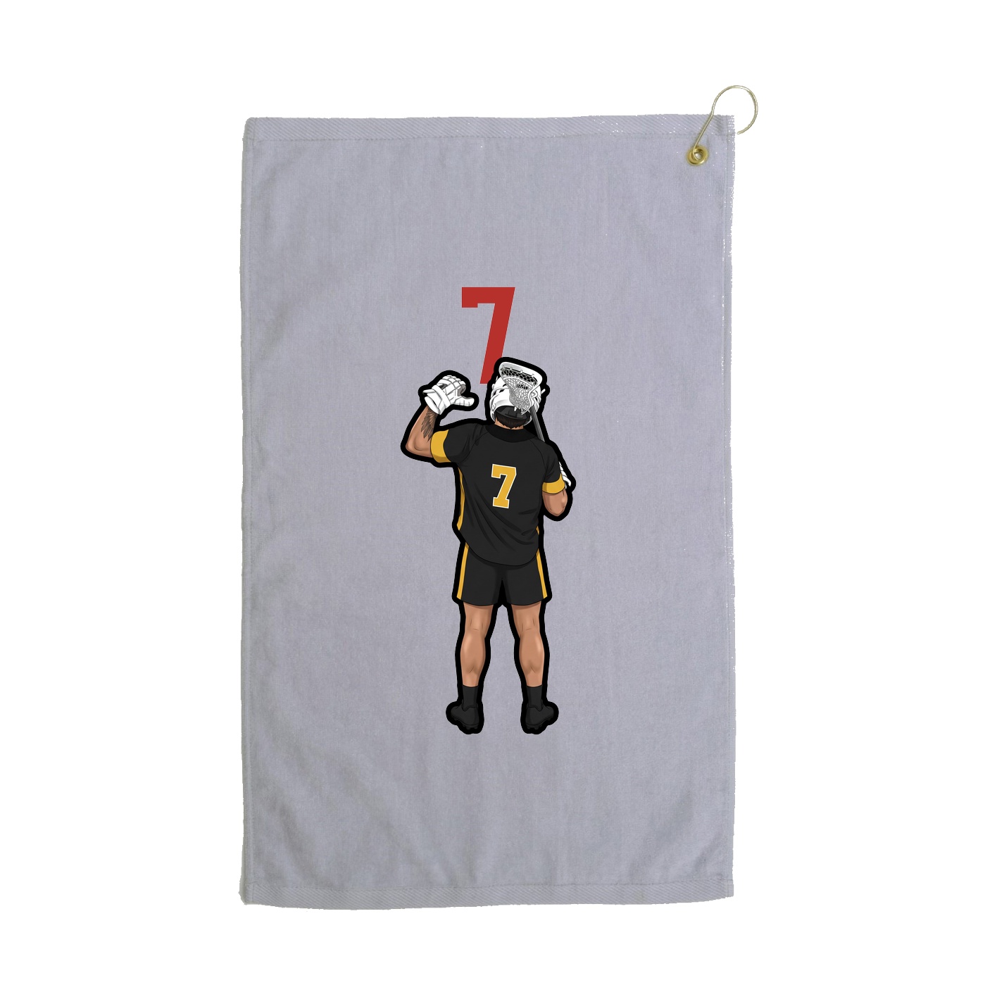 Golf Towel — Number Top in Grey