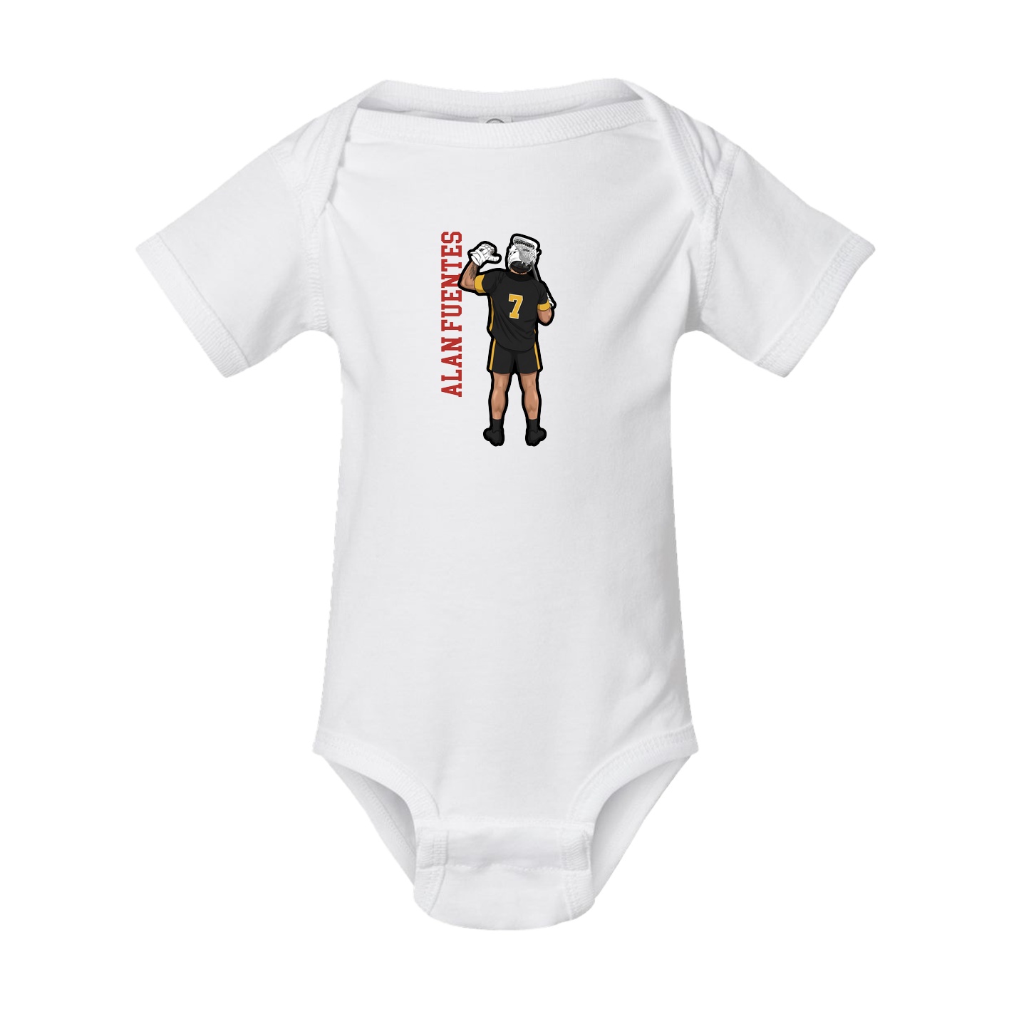 Baby Onesie — Name Vertical in White