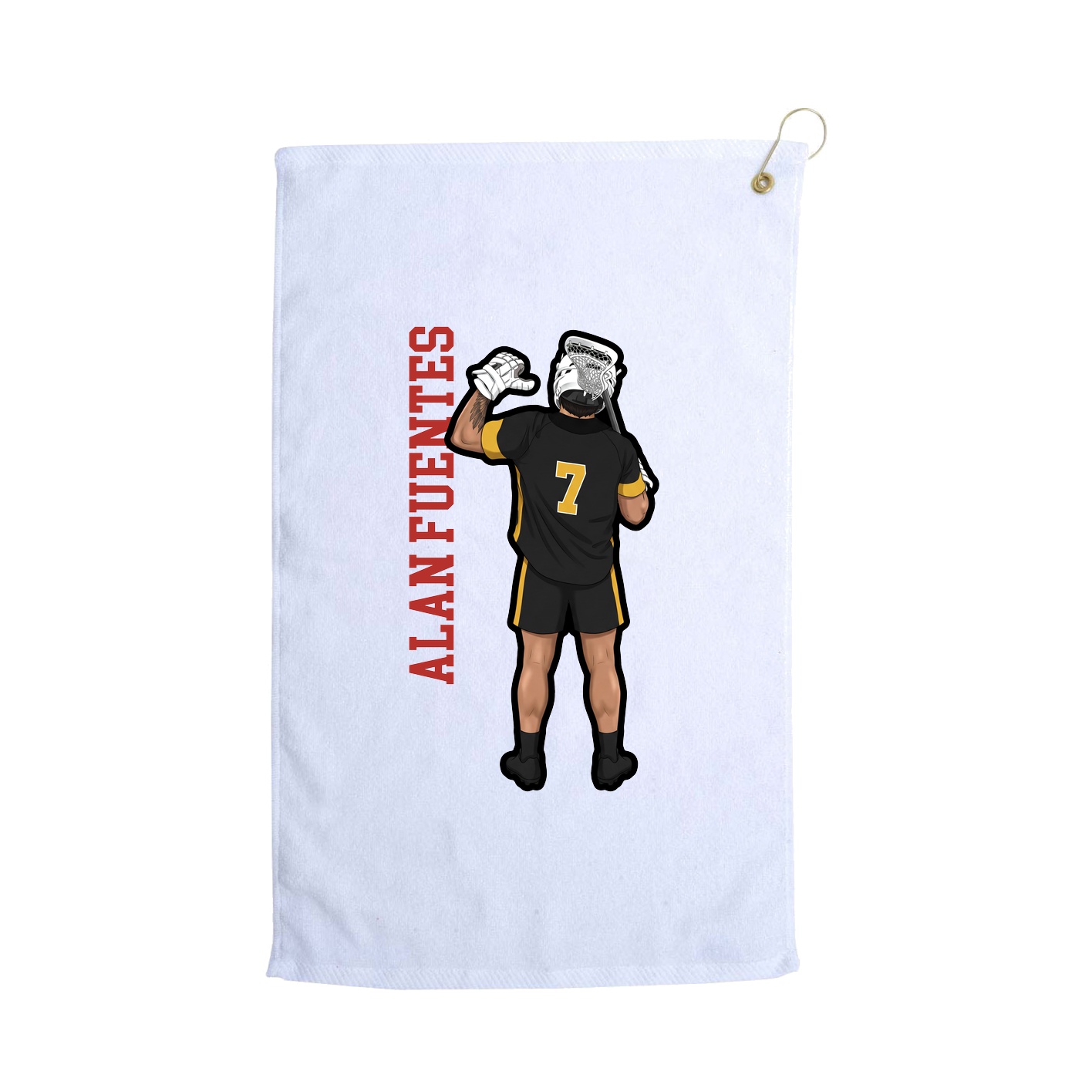 Golf Towel — Name Vertical in White