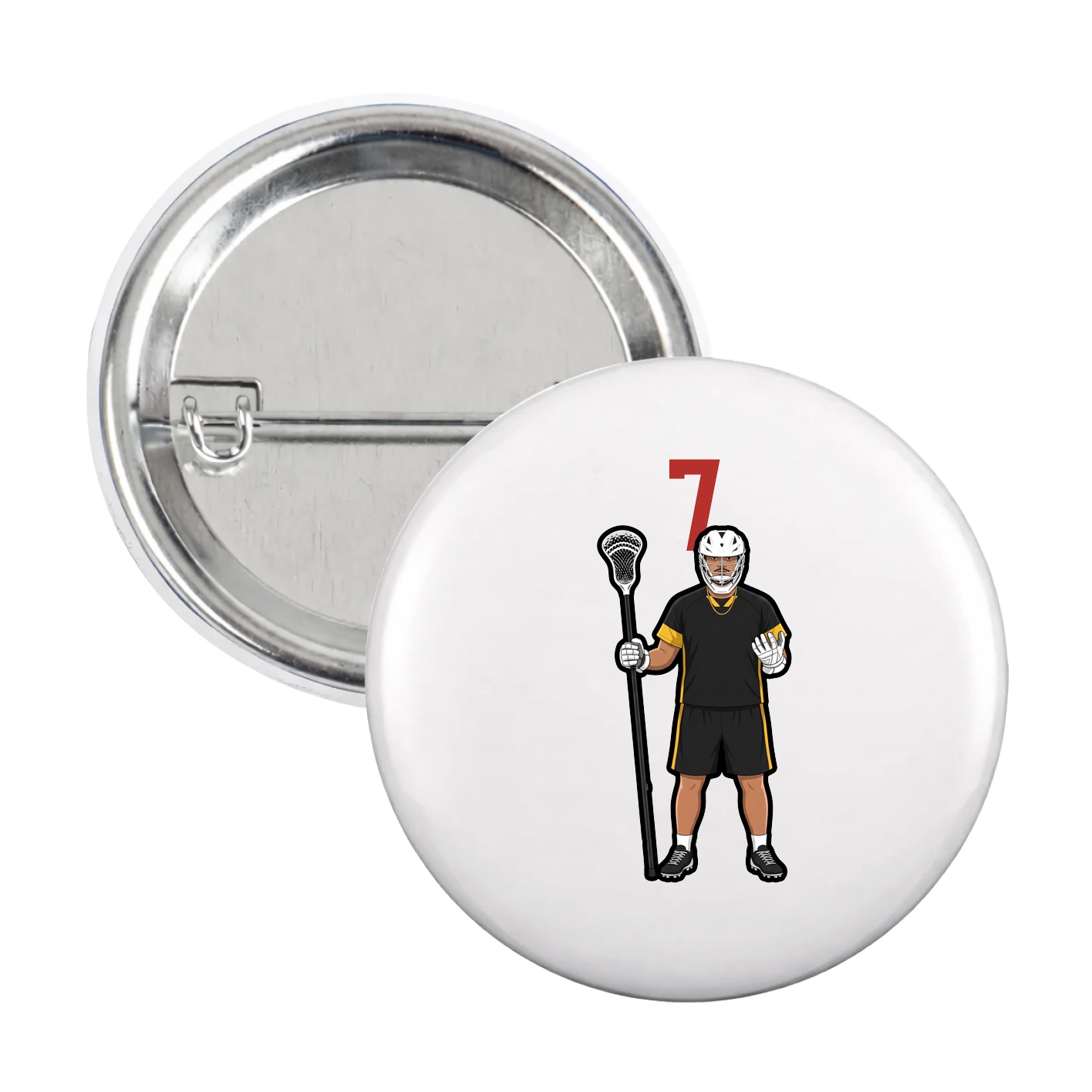 Game Day Button — Number Top in White