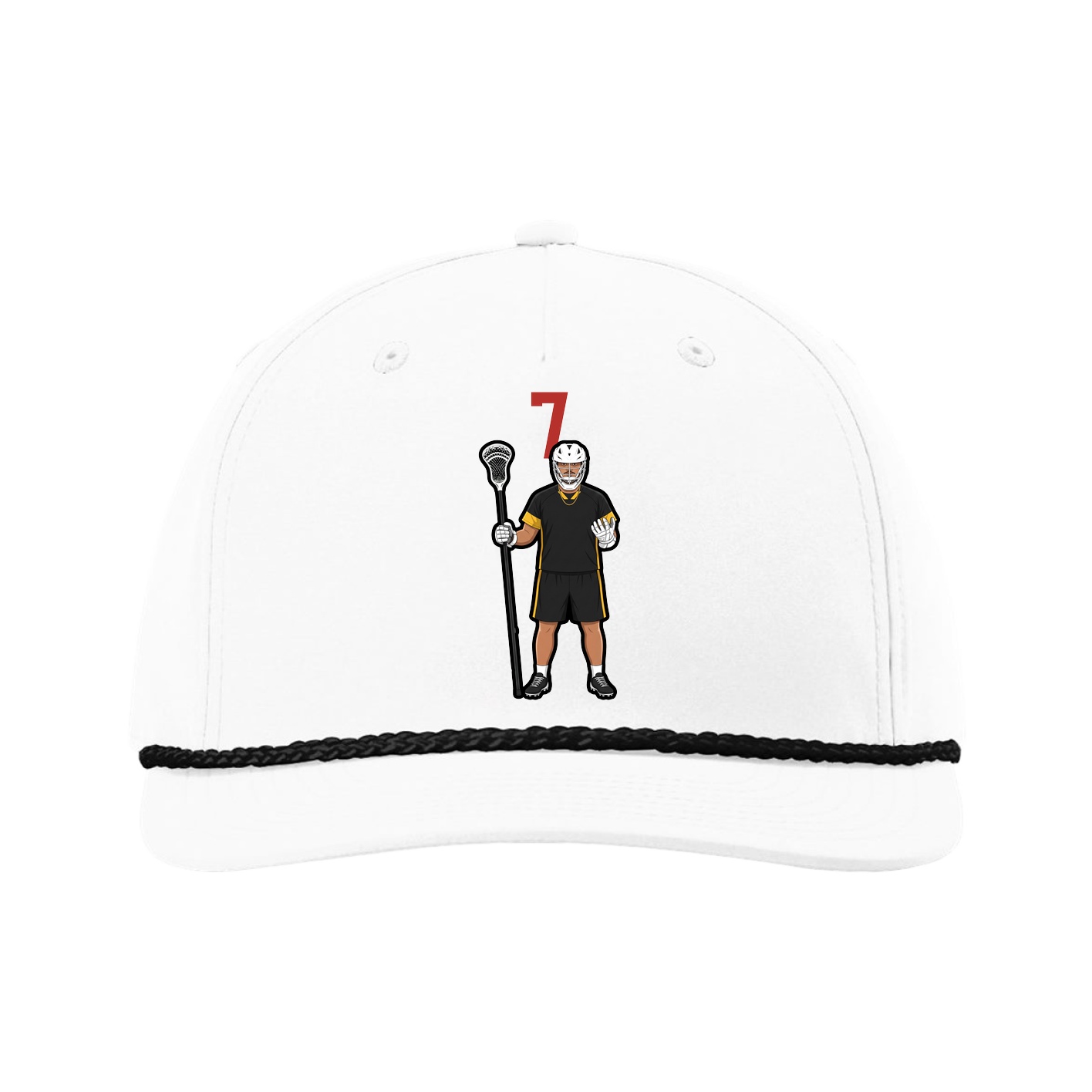 Five-Panel Classic Rope Cap — Number Top in White