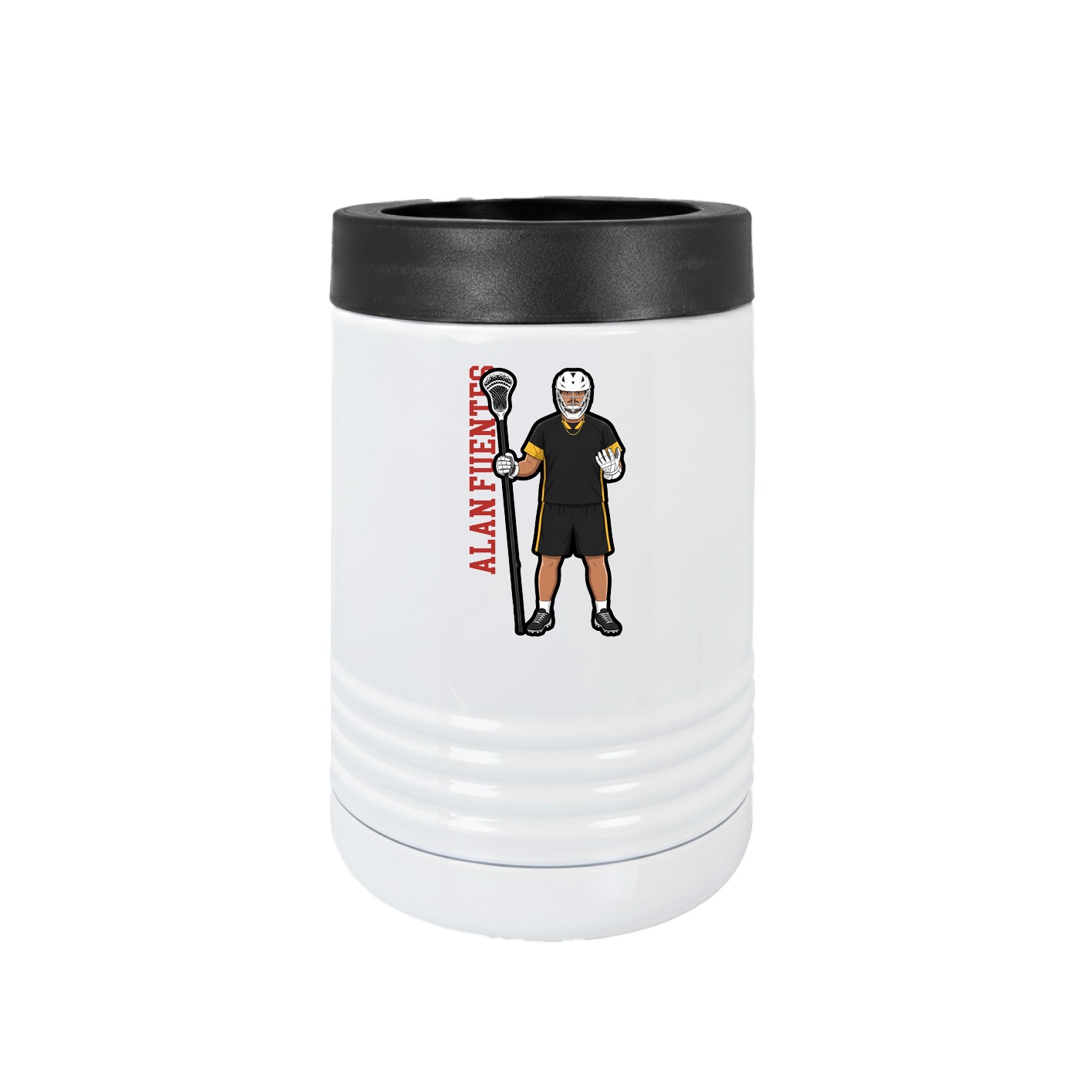 Beverage Holder — Name Vertical in White
