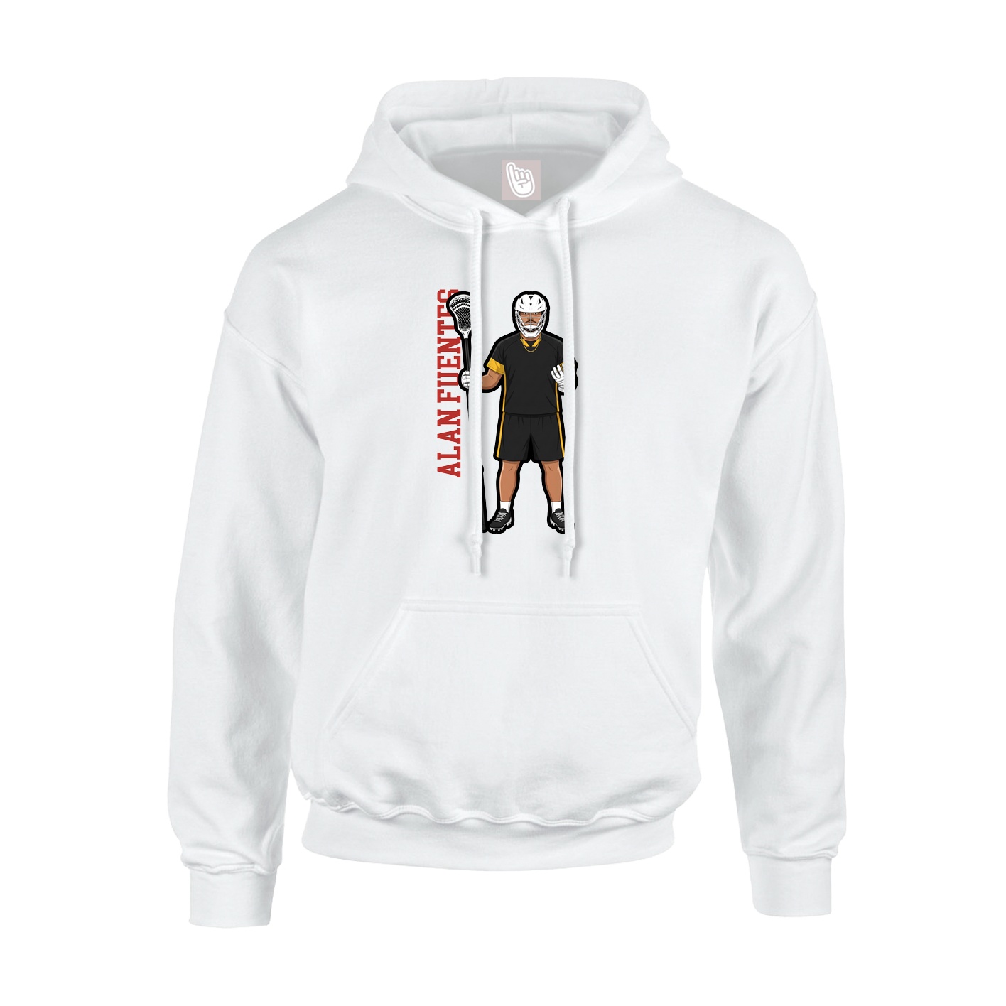 Hoodie — Name Vertical in White